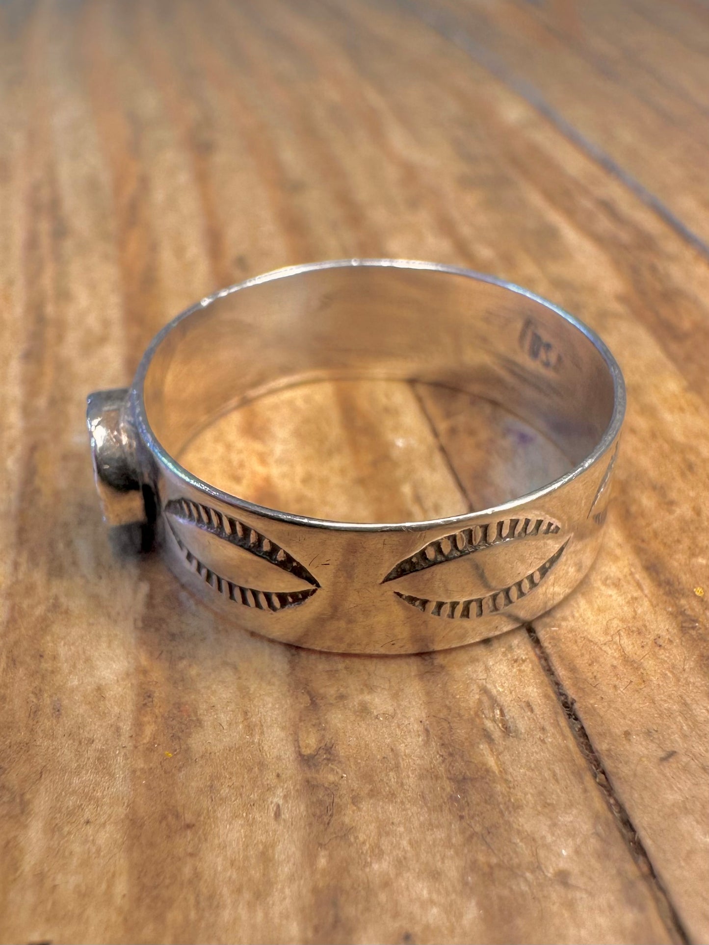 Indianischer Türkis USA Hersteller LM 925 Sterling Silber Ring Größe Q