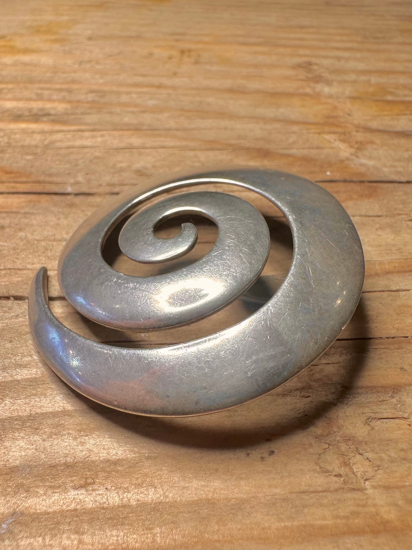 Modernist Spiral 925 Sterling Silver Pendant