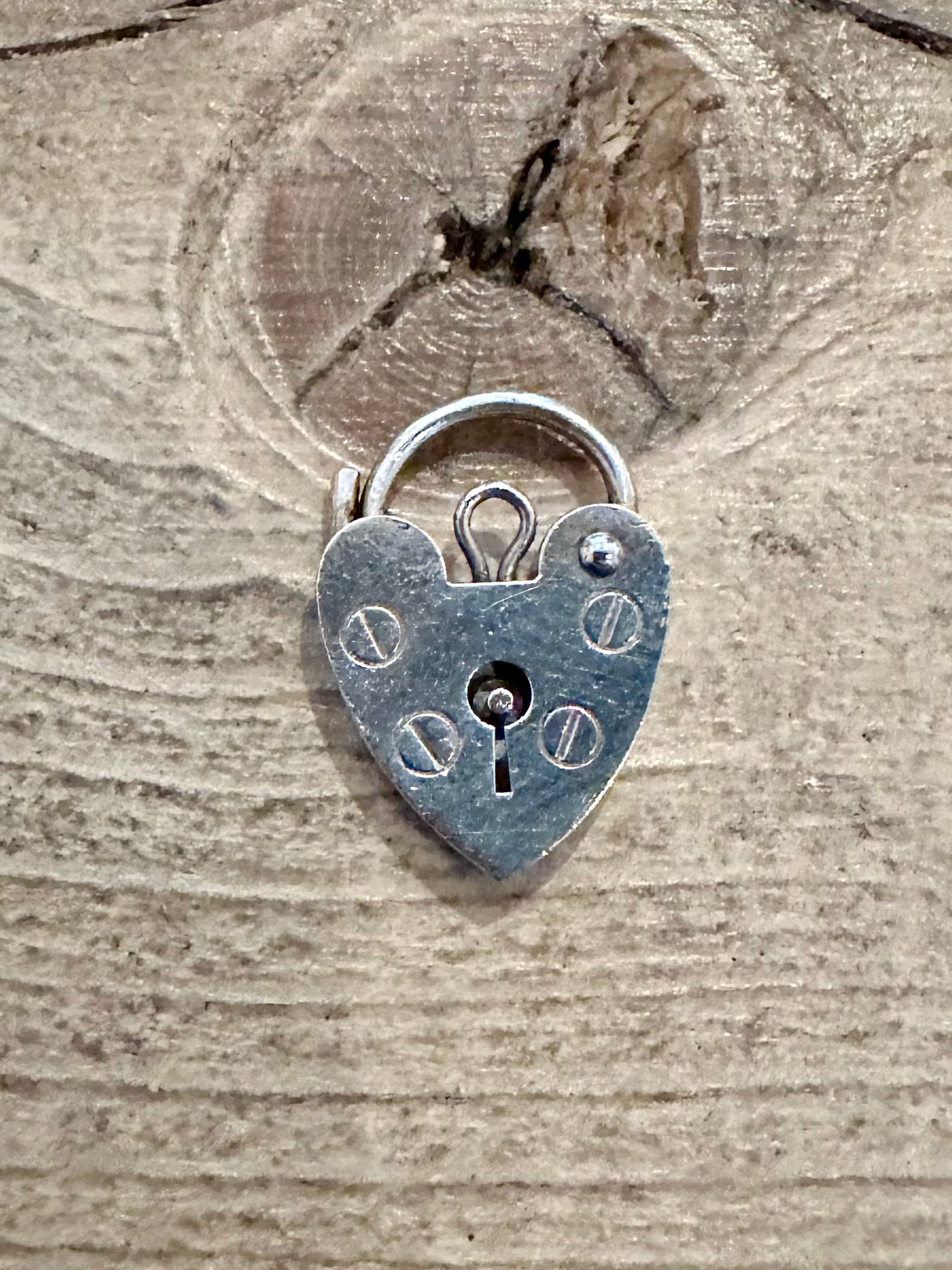 Vintage 1978 Heart Padlock 925 Silver Pendant