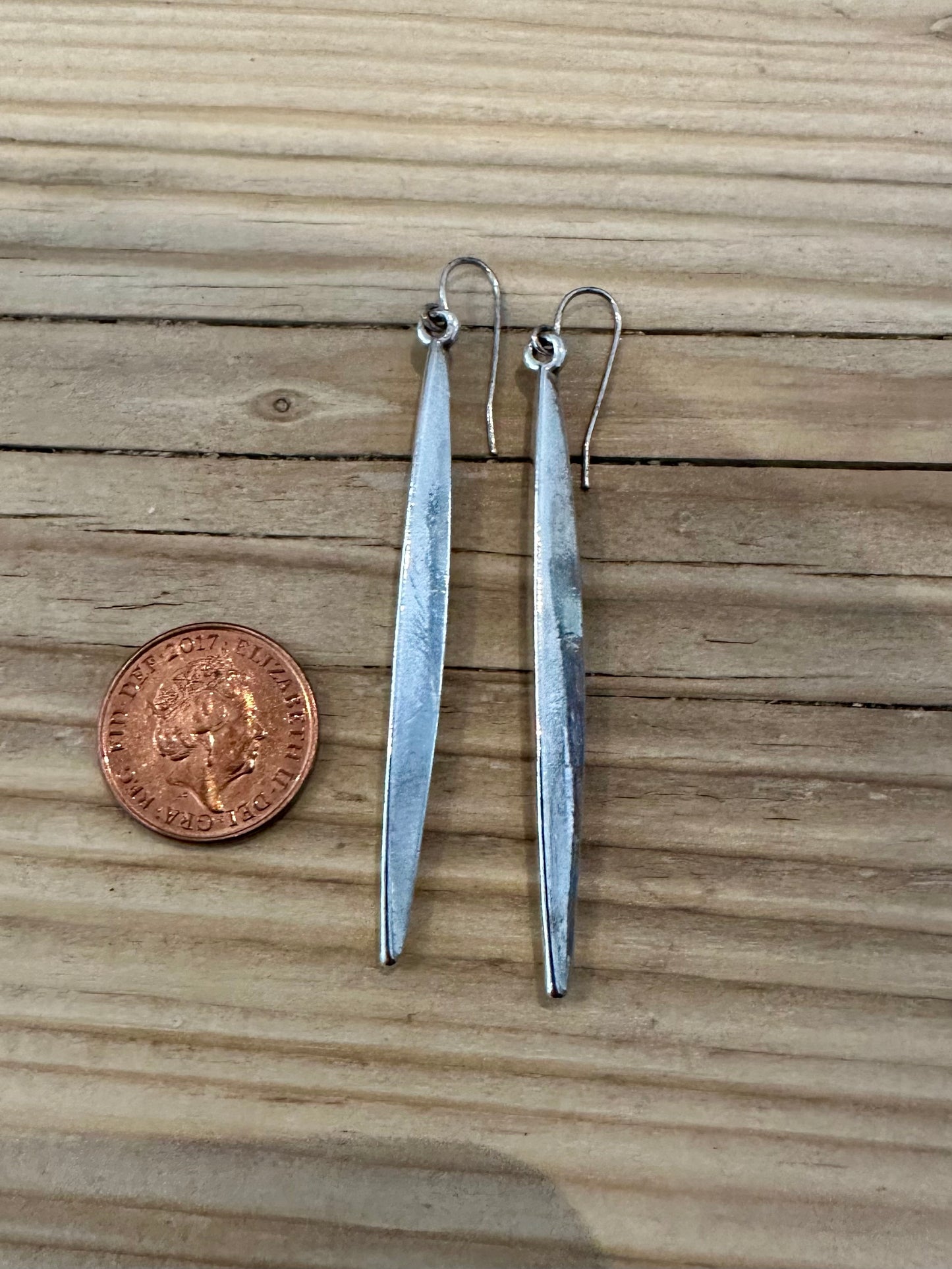 Abstract Dangle Long Spike 925 Silver Earrings