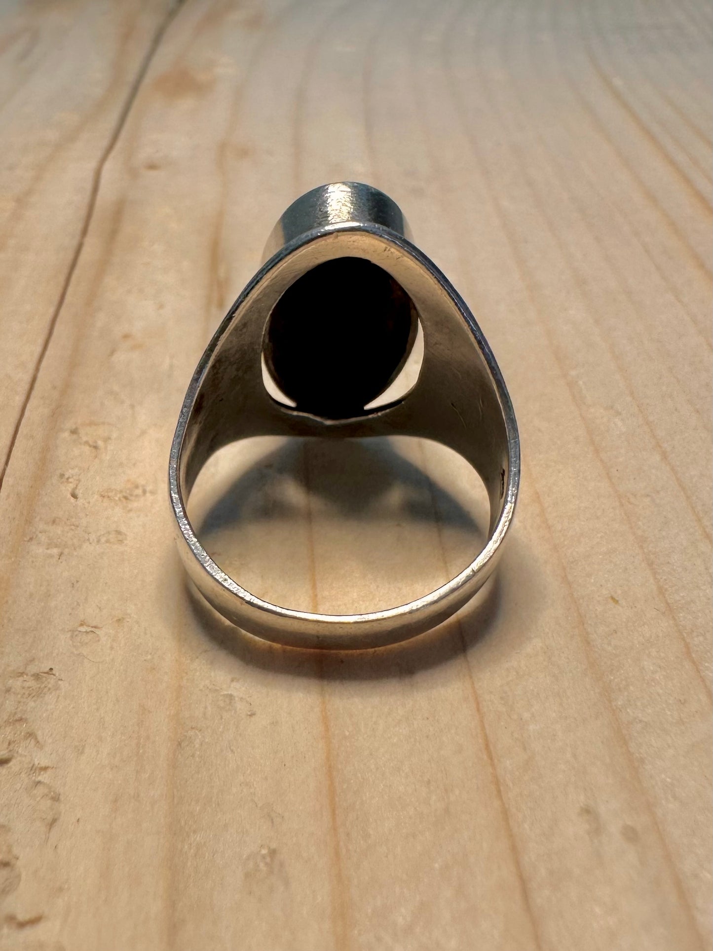 Onyx Signet 925 Sterling Silver Size Q Ring