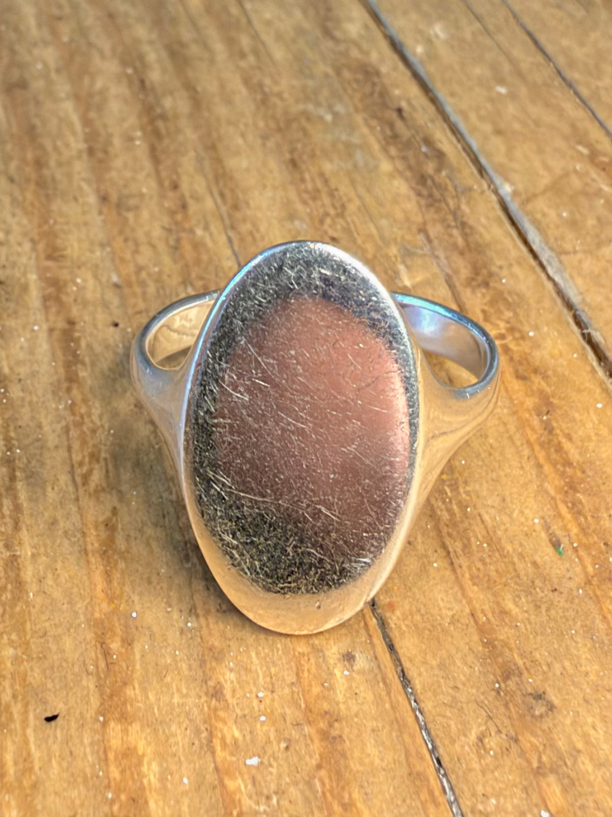 Oval Signet 925 Sterling Silver Size U1/2 Ring