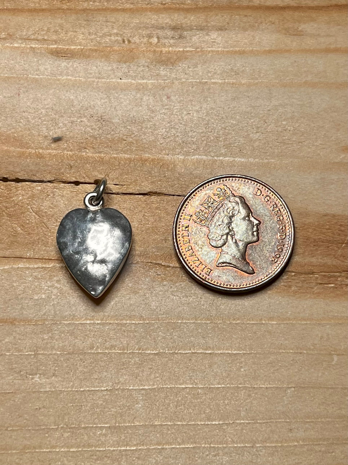Hammered Heart 1999 Maker WT London 925 Sterling Silver Pendant