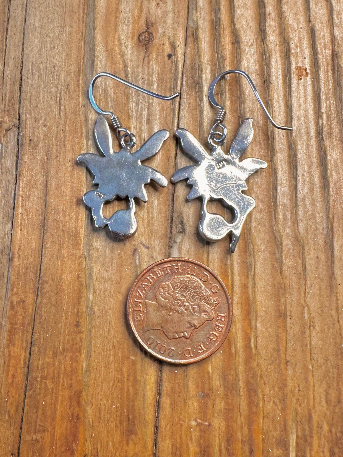 Art Nouveau Fairy Howlite 925 Sterling Silver Earrings