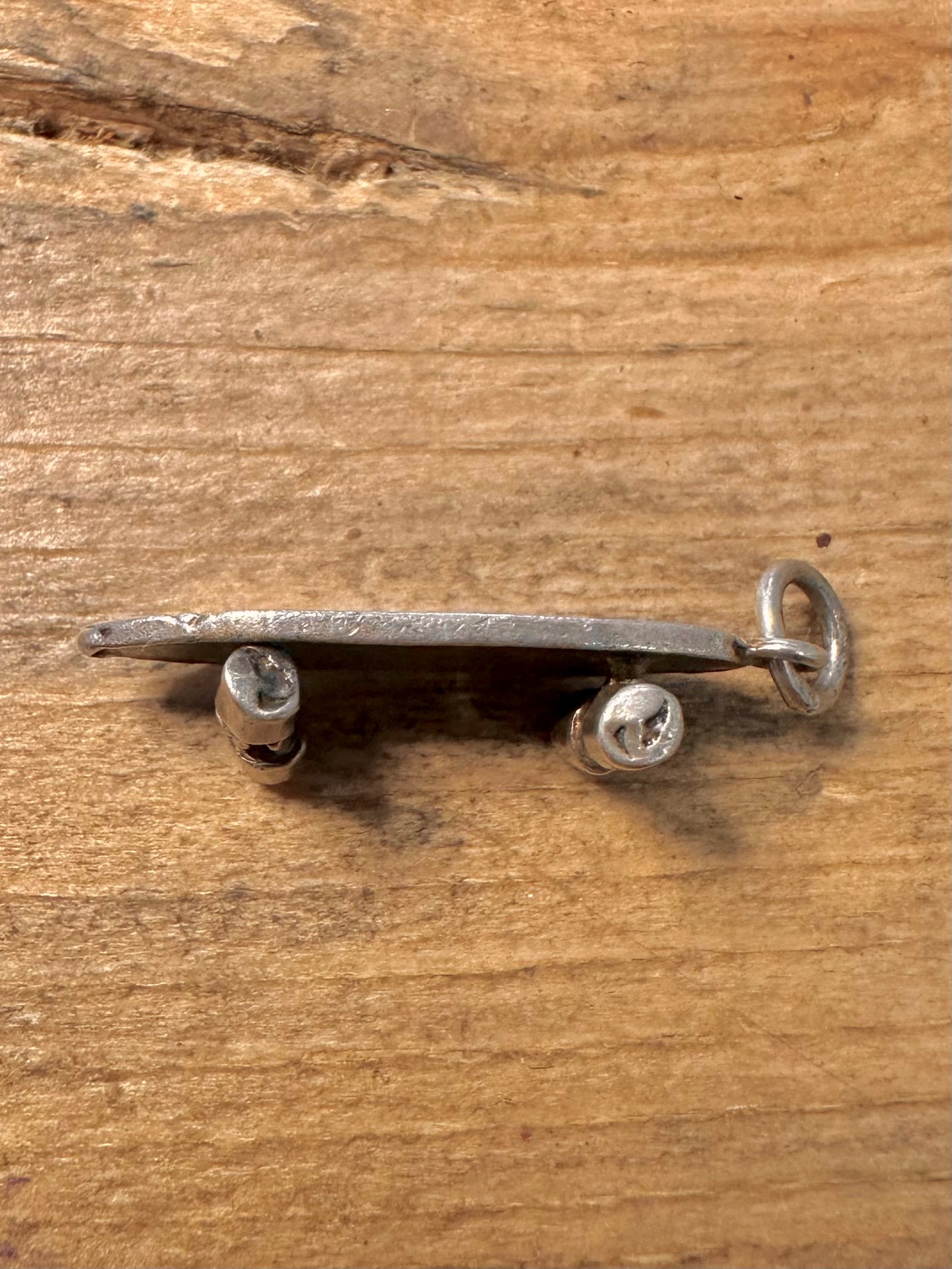 Vintage Skateboard 925 Silver Charm Pendant