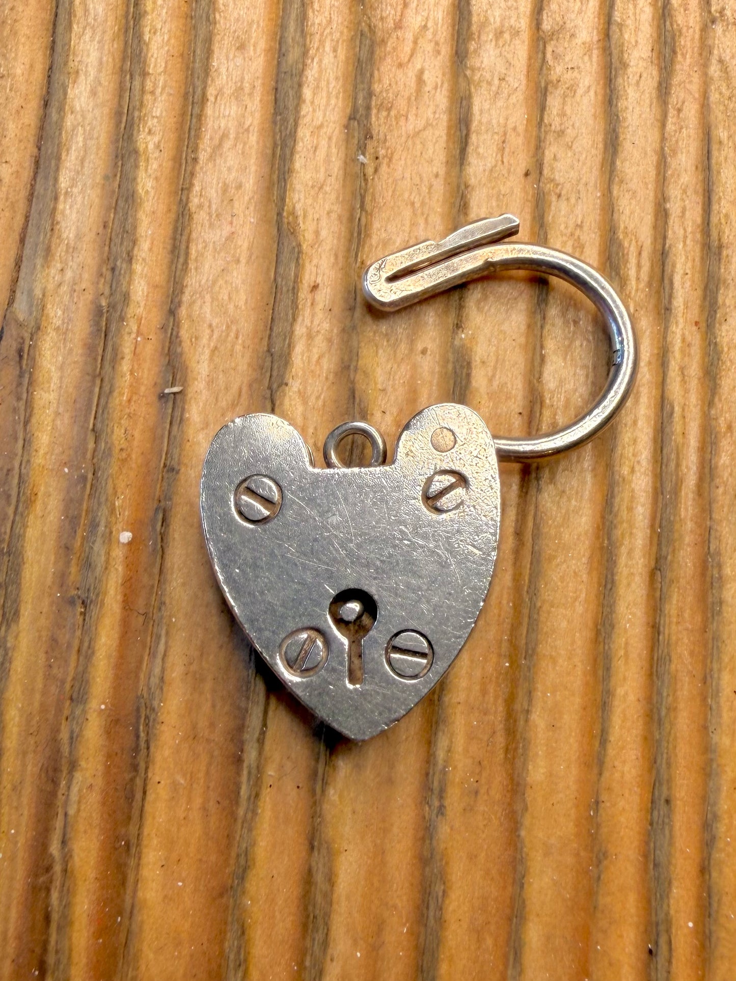 Large Heart 1959 Padlock Maker L&Co Birmingham 925 Sterling Silver Pendant