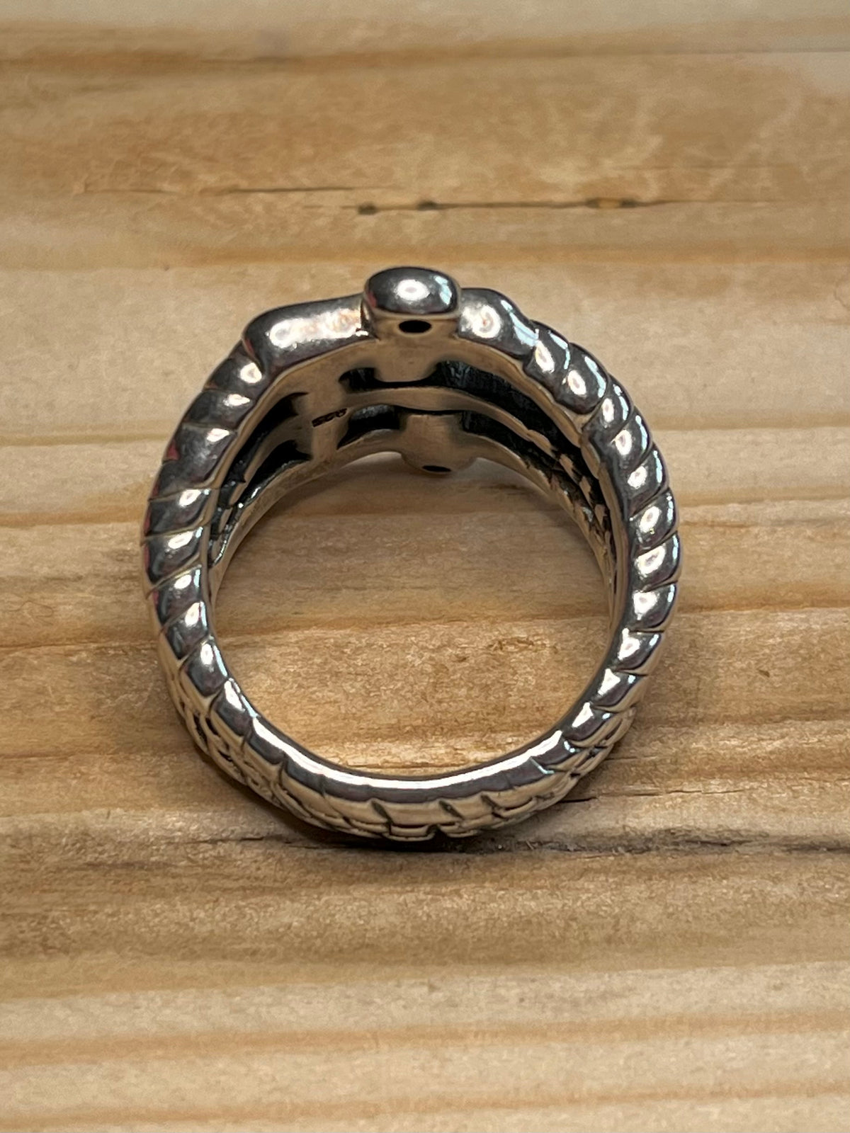 Chunky Multi Cross 925 Sterling Silver Size V1/2 Ring