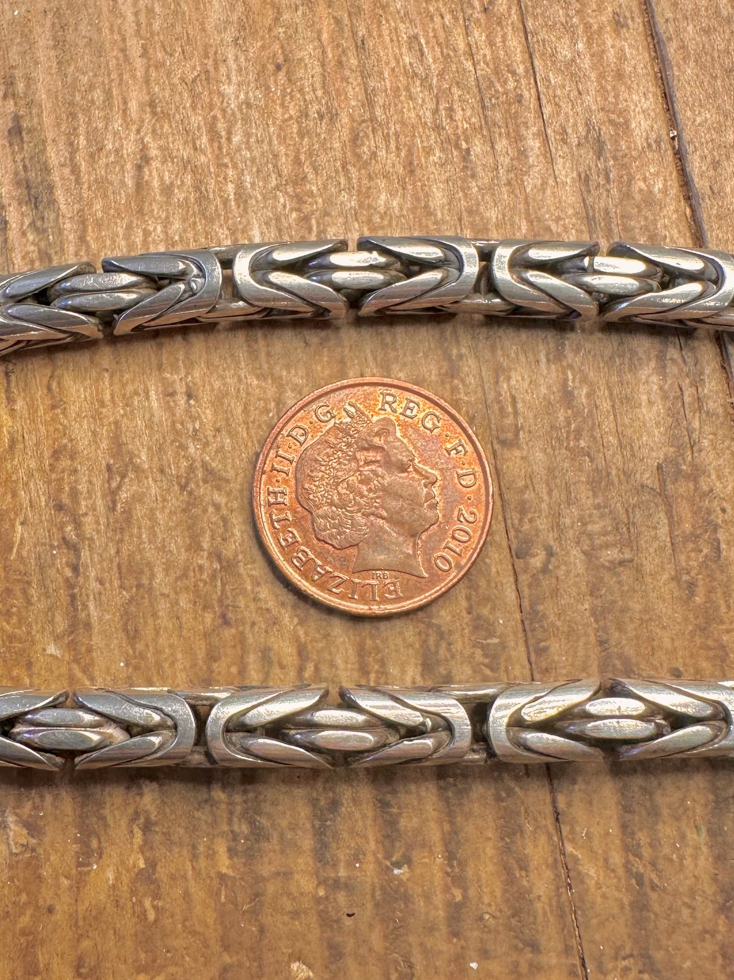 Chunky Byzantine Hook Clasps 925 Sterling Silver 18 inch Necklace