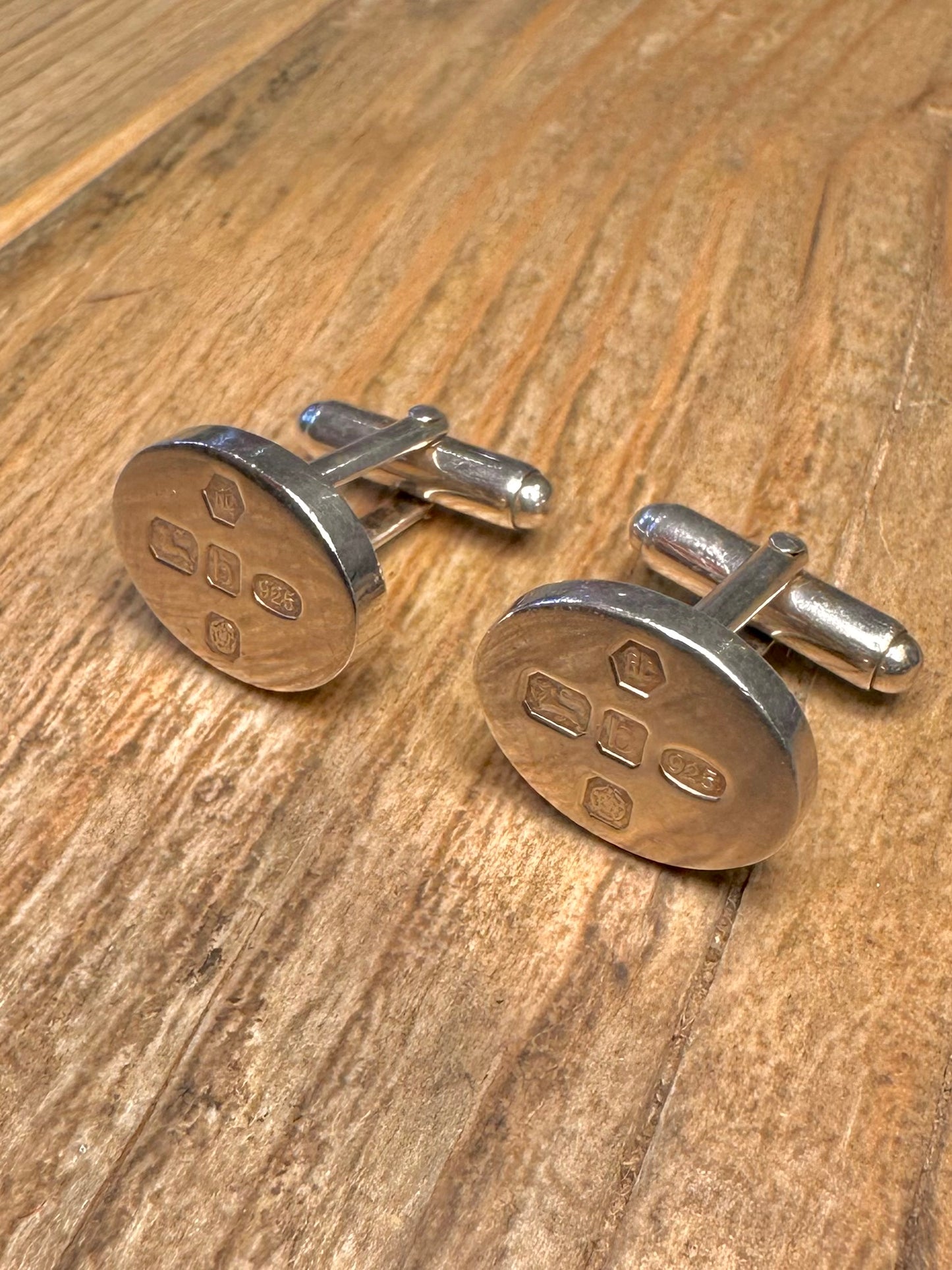 Modern 2001 Cuff Links Sheffield 925 Sterling Silver Collectables