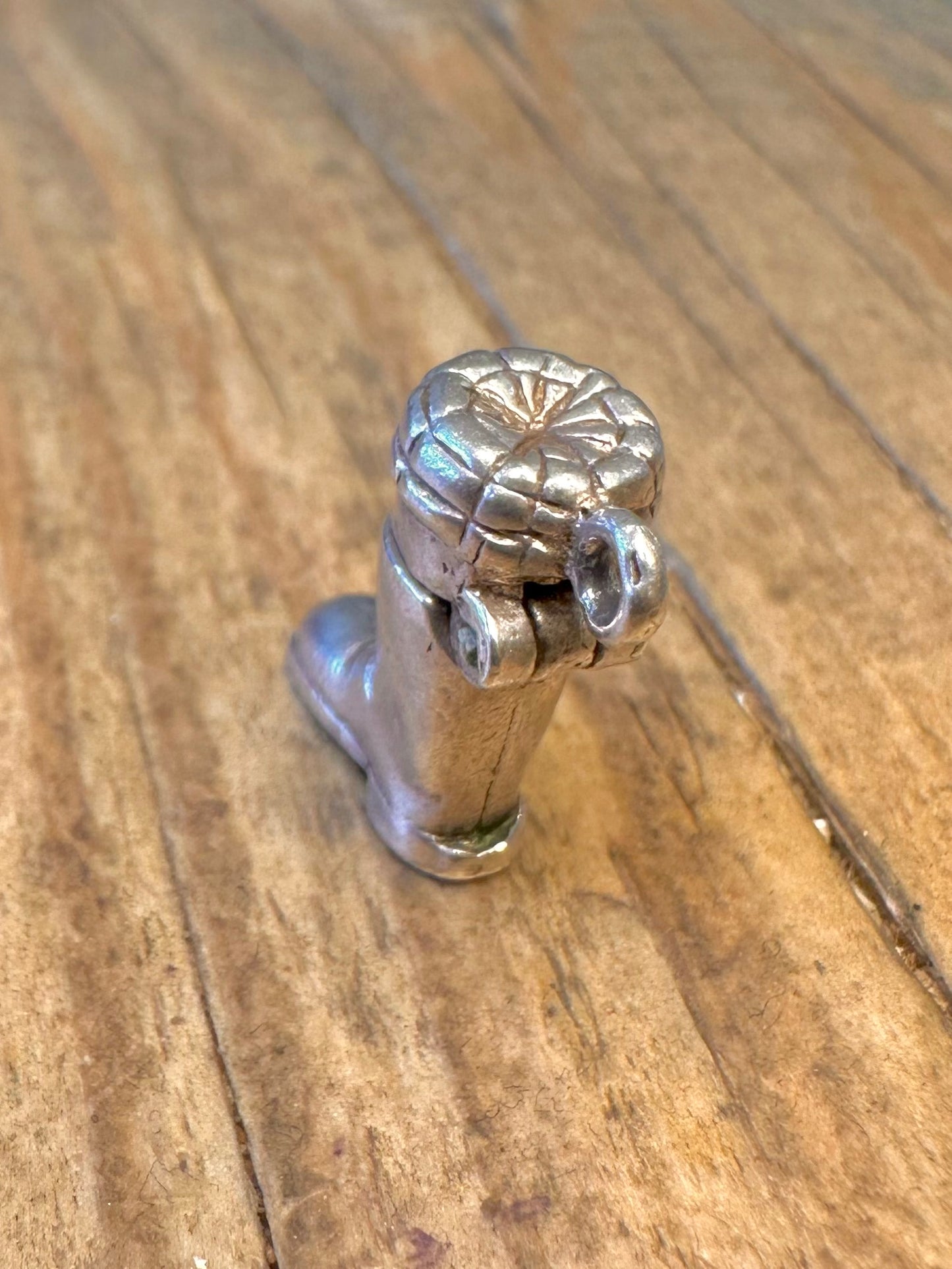 Stiefel aufklappbar mit Katze 925er Sterlingsilber Charm-Anhänger