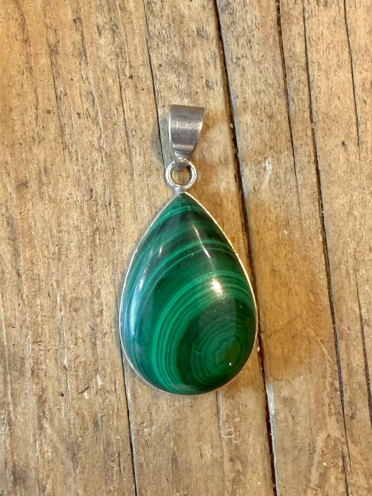 Malachite Teardrop 925 Sterling Silver Pendant