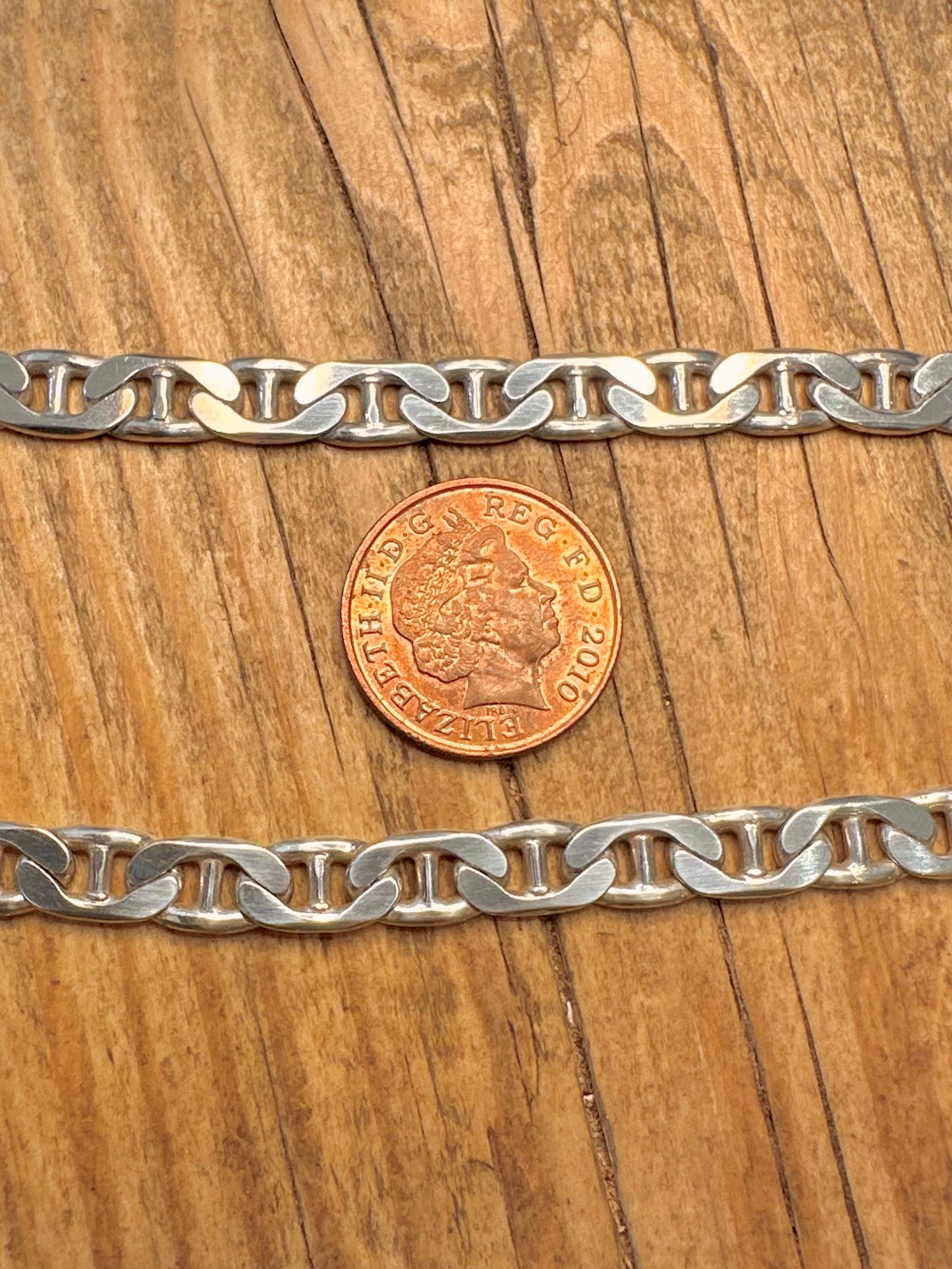 Klobige italienische Ankerkette aus 925er Sterlingsilber, 50 cm lang