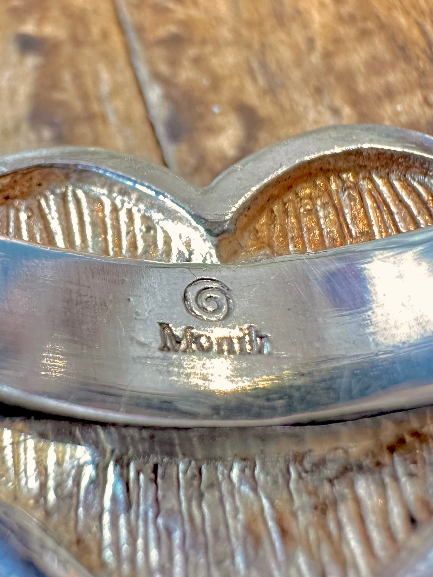 Abstract Heart Makeer Monili 925 Sterling Silver Size O1/2 Ring