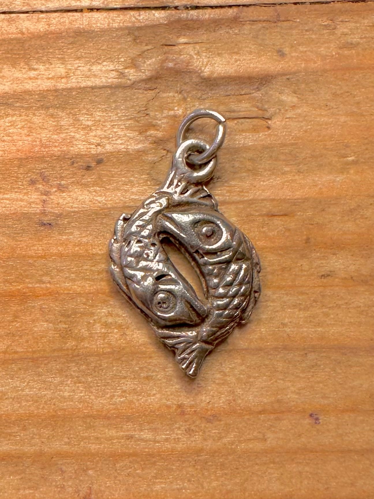 Vintage Pisces Fish 925 Sterling Silver Pendant