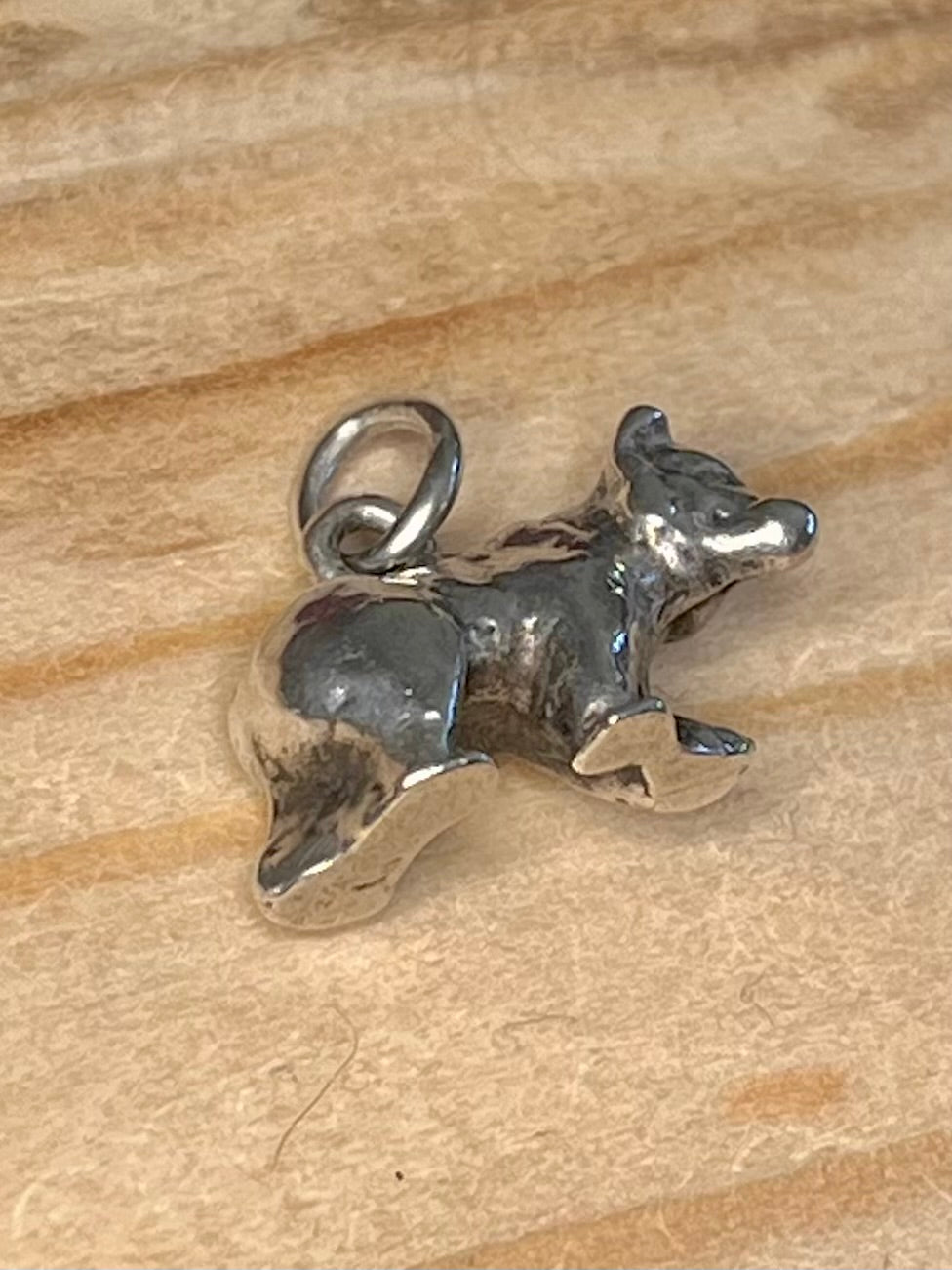 Small Bear Solid 925 Sterling Silver Pendant