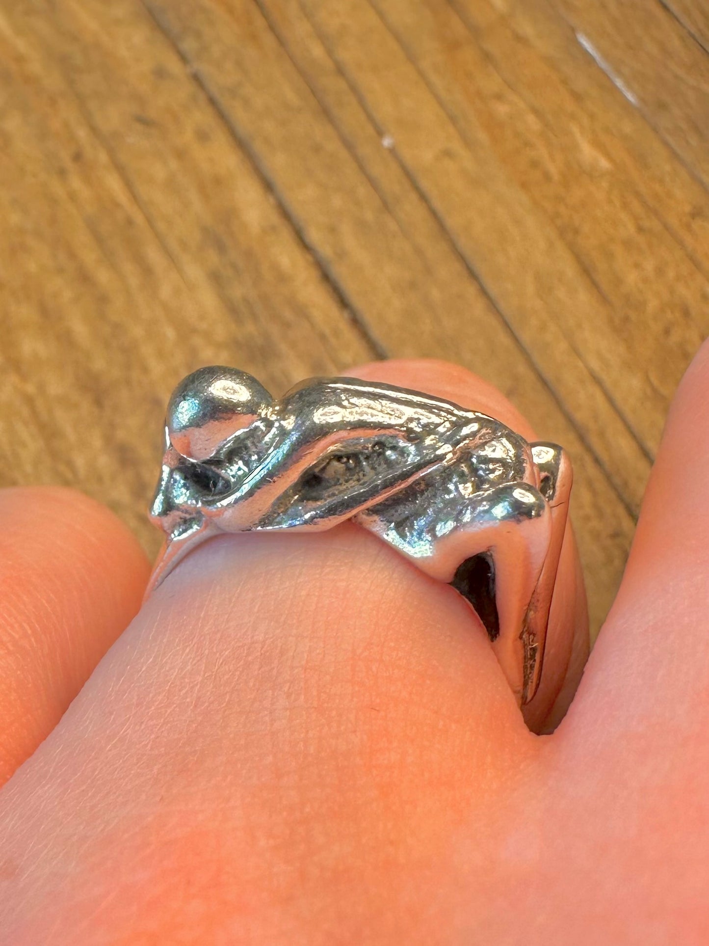 Erotic Kama Sutra Couple 925 Sterling Silver Size Q Ring