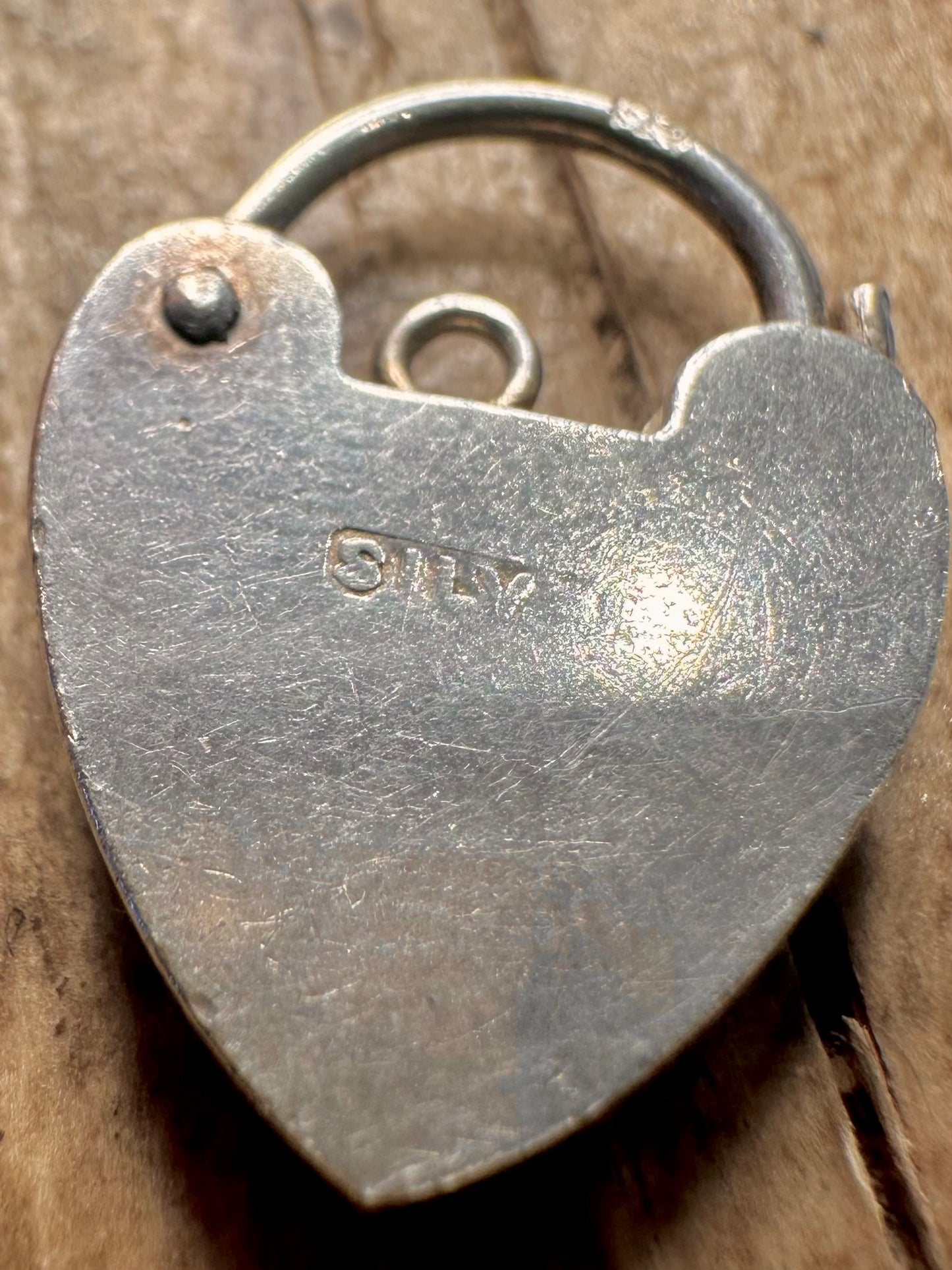 Vintage Heart Padlock 925 Sterling Silver Pendant