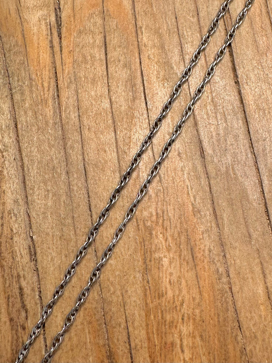 Vintage Rope Chain 925 Sterling Silver 18.3 inch Necklace