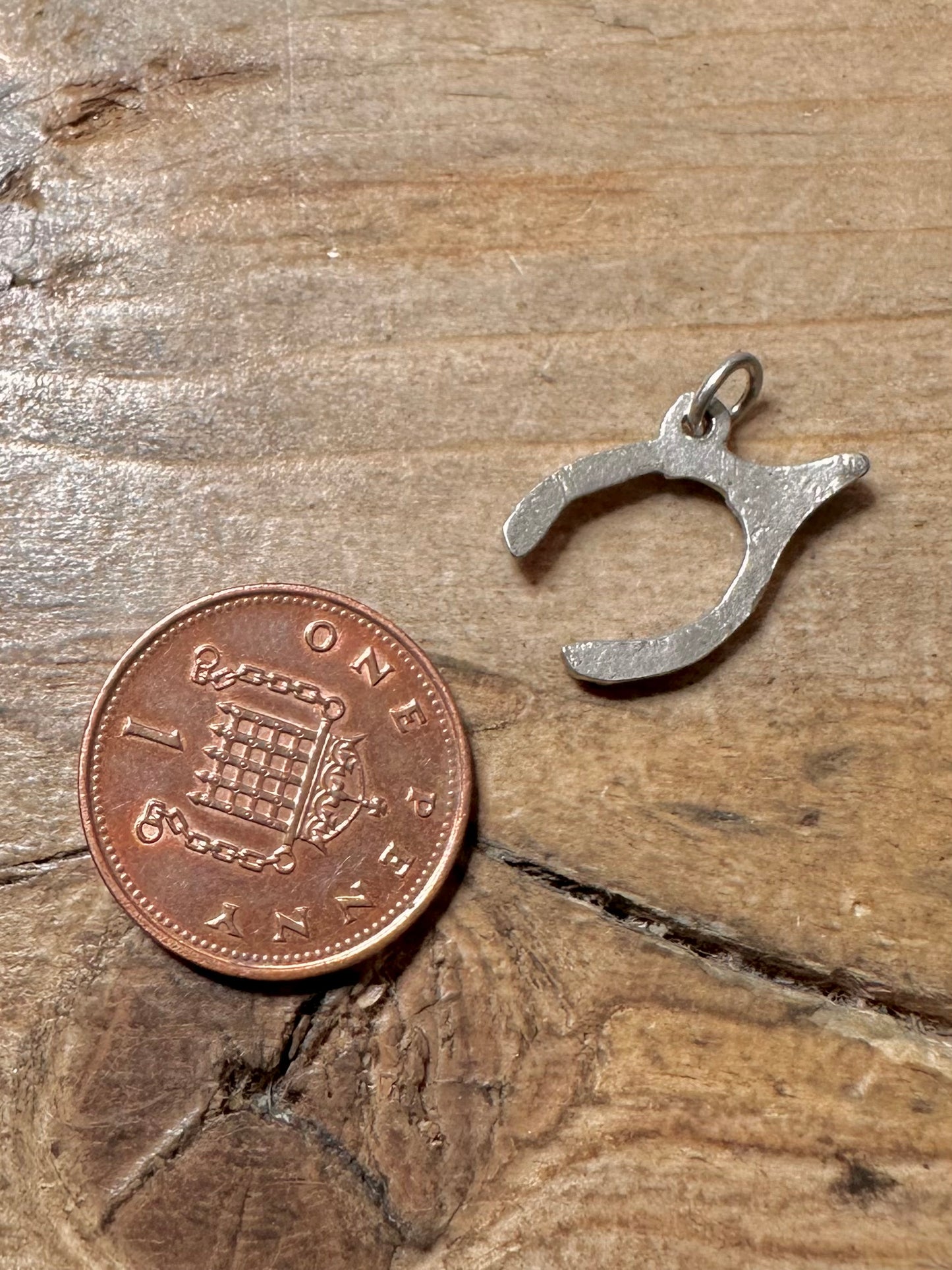 Vintage Wishbone 925 Silver Charm Pendant