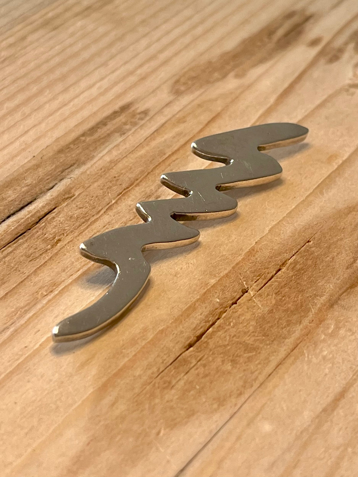 Abstract 1991 Zig Zag 925 Marked Aa Sterling Silver Brooch