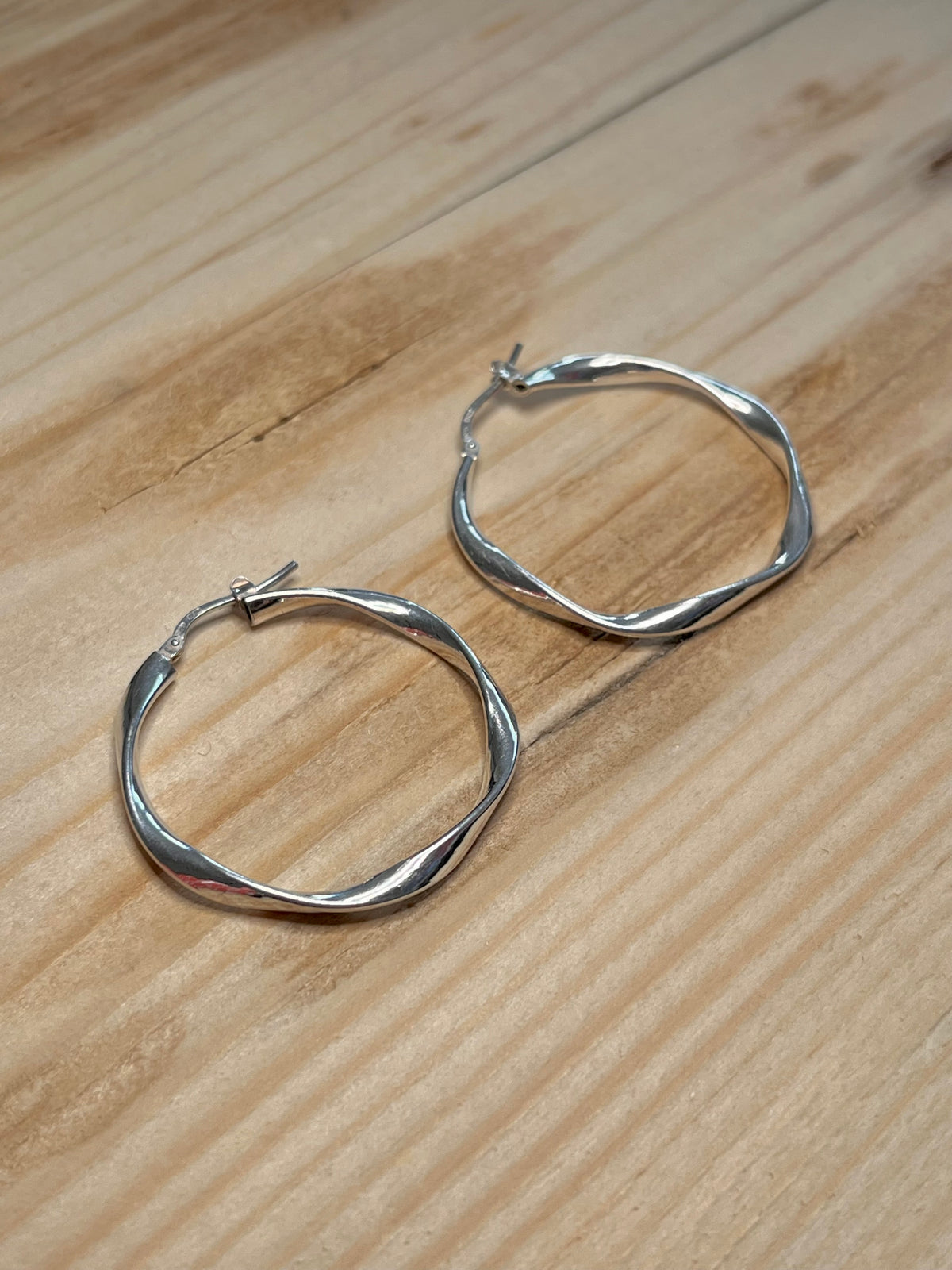 Twisted Hoops ITALY 925 Sterling Silver Hoop Earrings