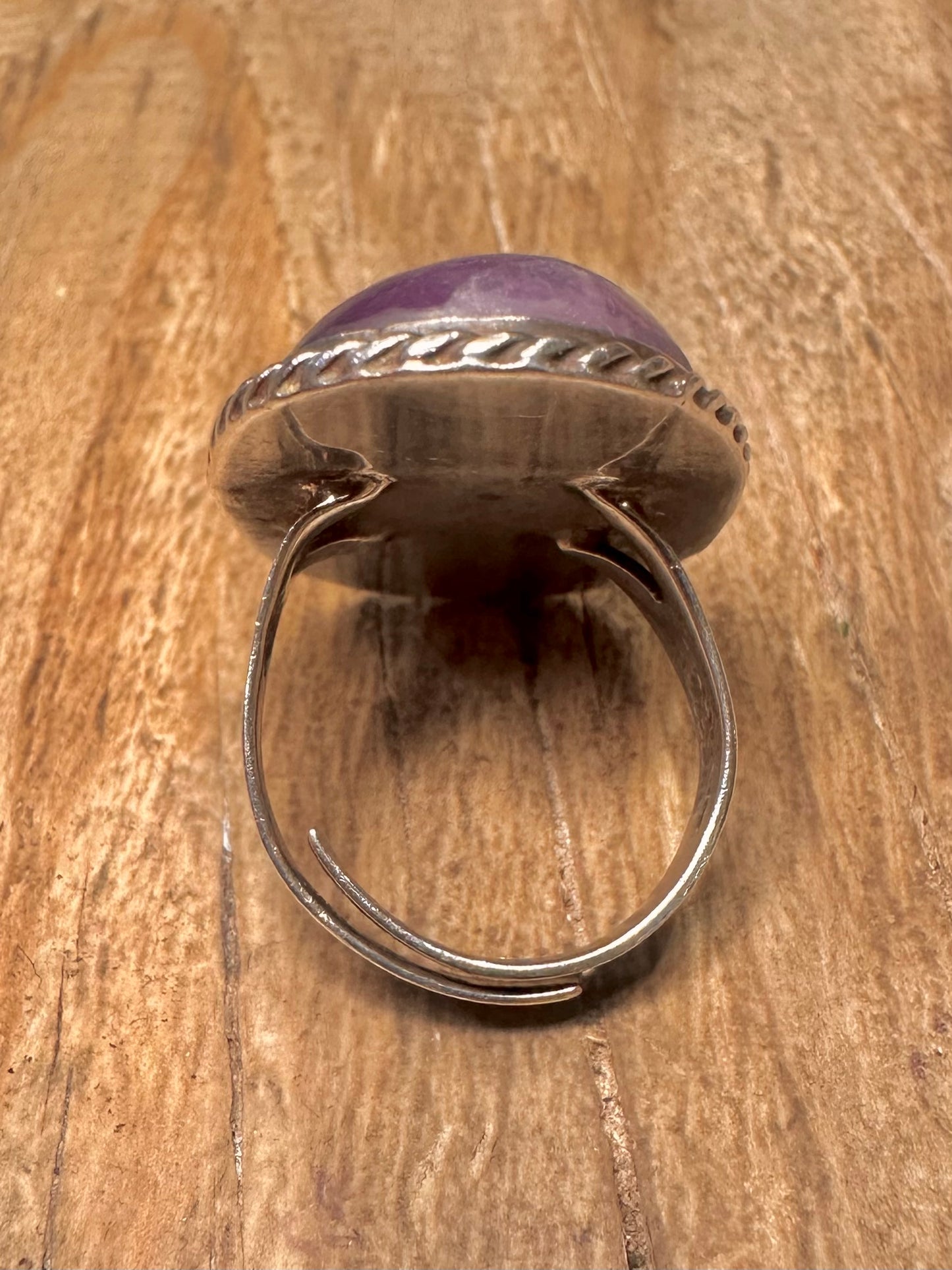 Vintage Amethyst Oval Mexico Adjustable Size N Ring