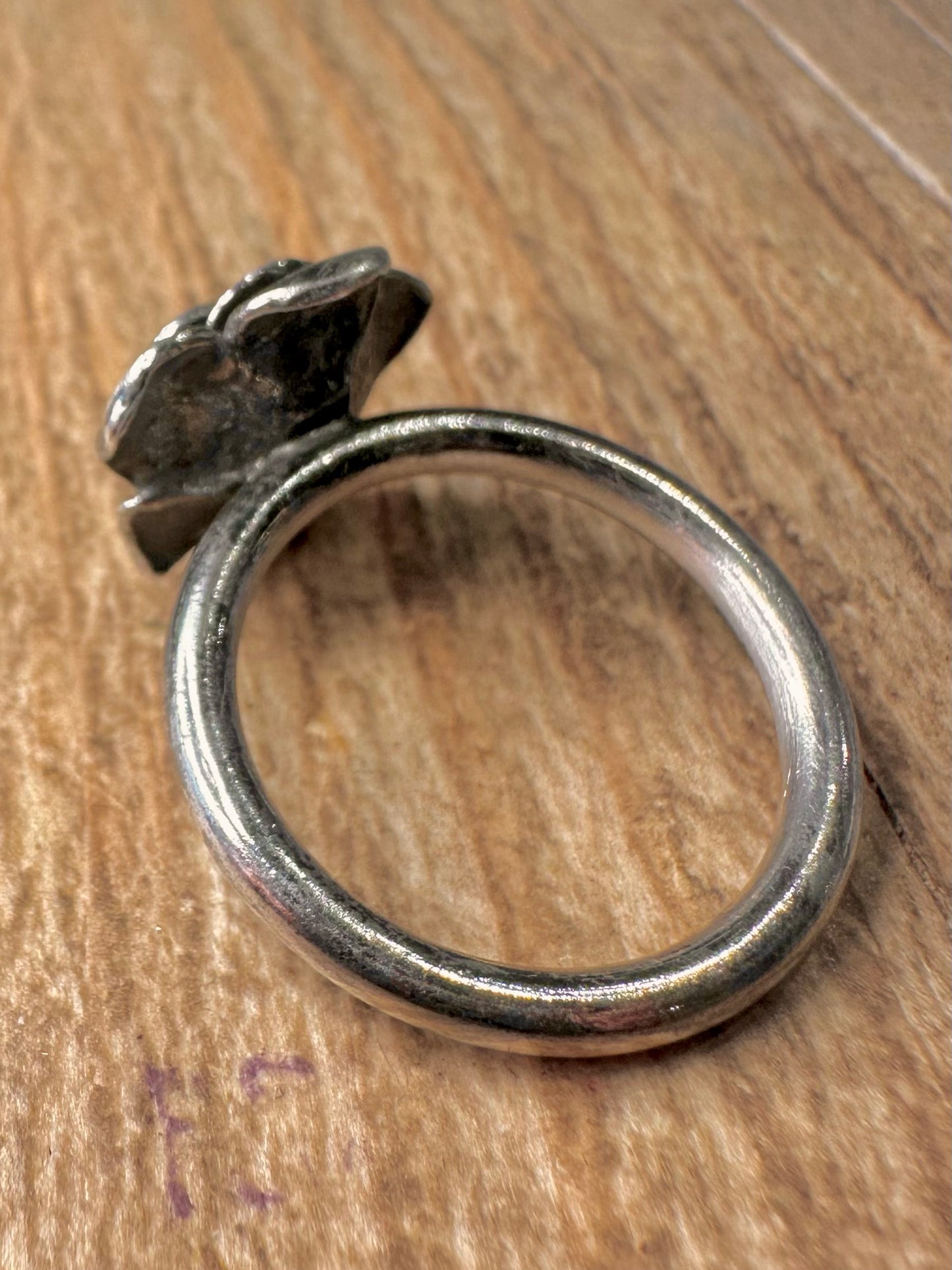 Modern 2010 Rose Oxides 925 Sterling Silver Size P Ring