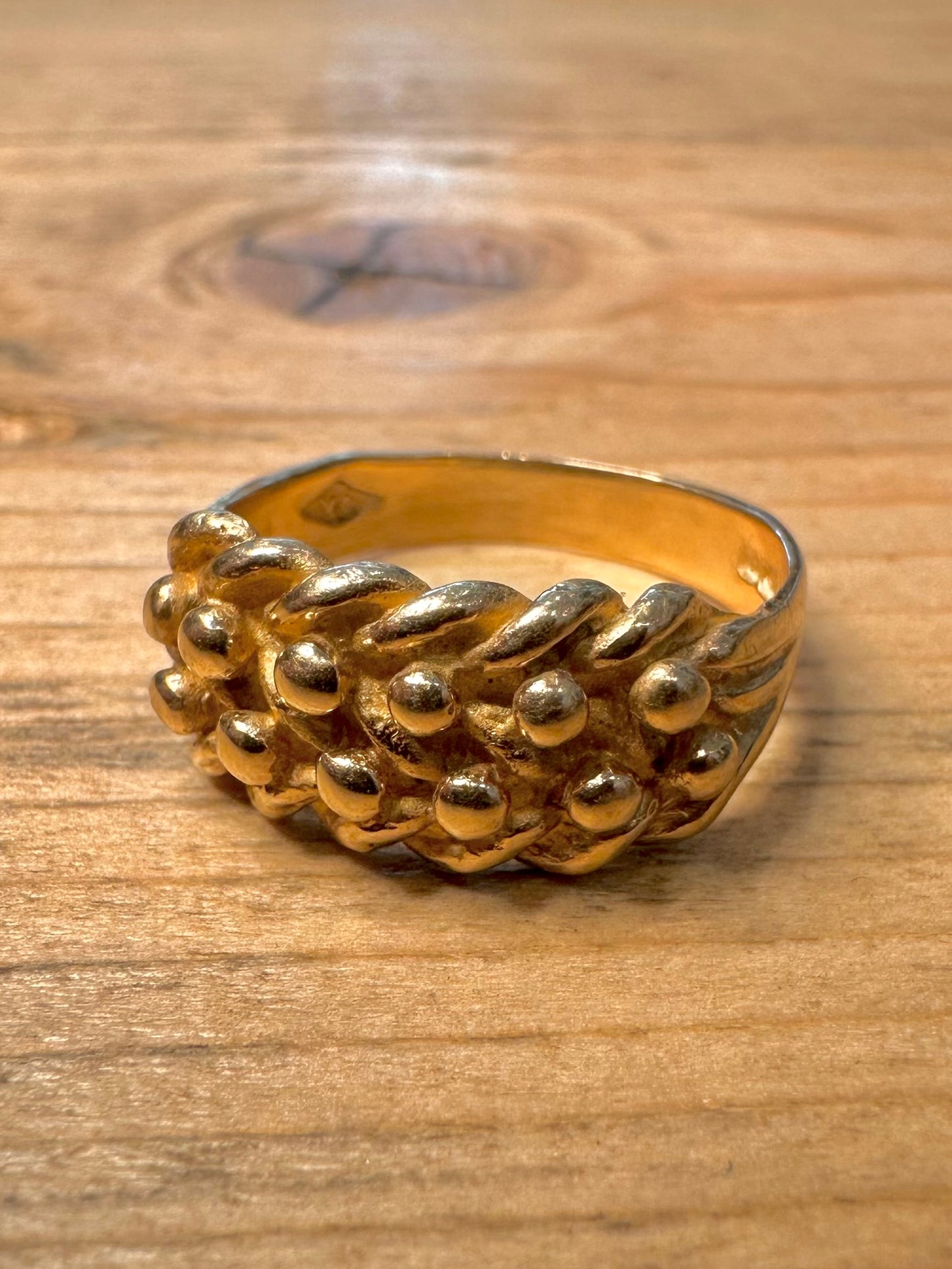 Vintage 1982 9ct Gold Keepers Size O Ring