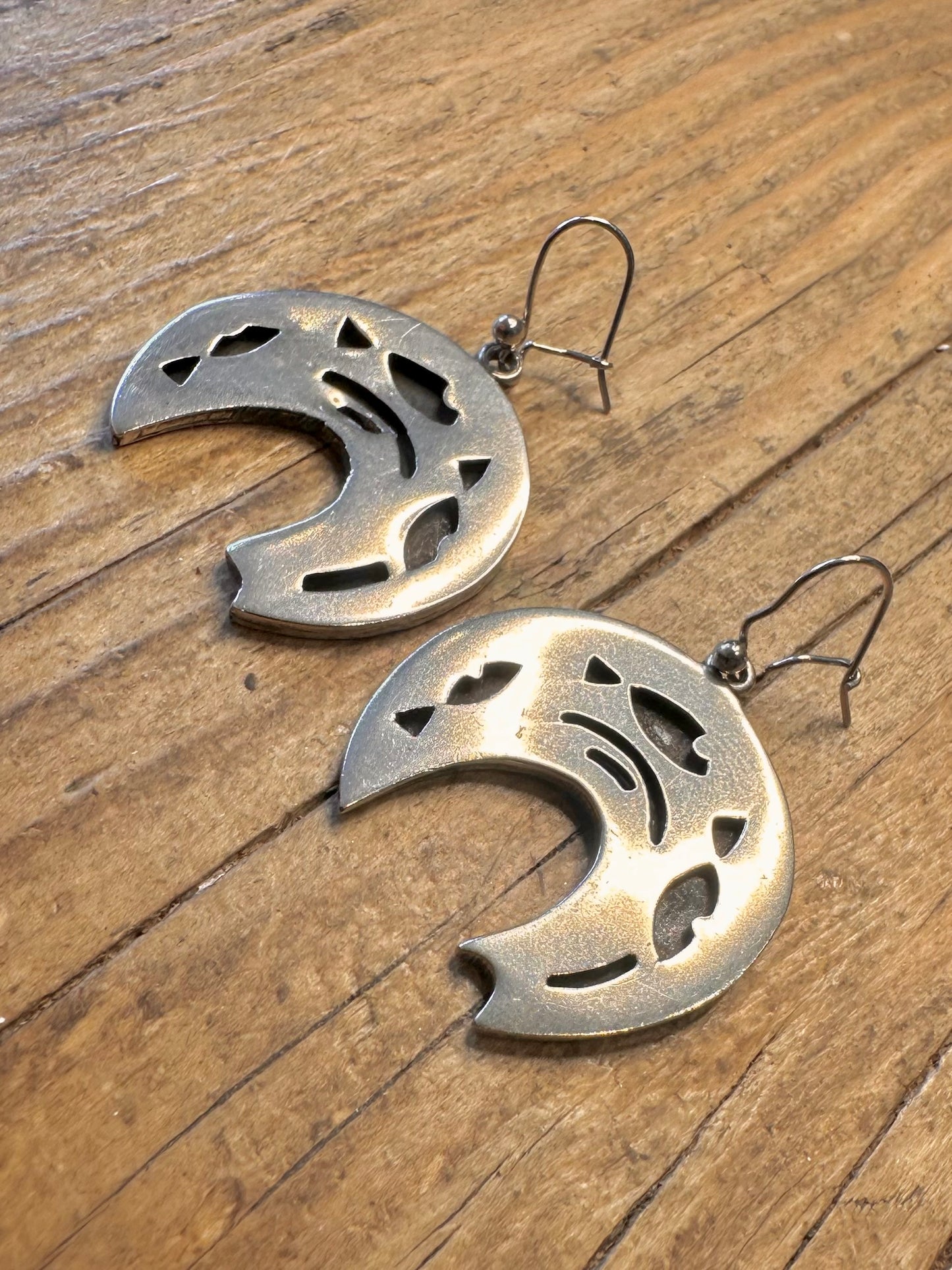 Hencho En Mexico Intricate Cut Out Shapes 925 Sterling Silver Earrings
