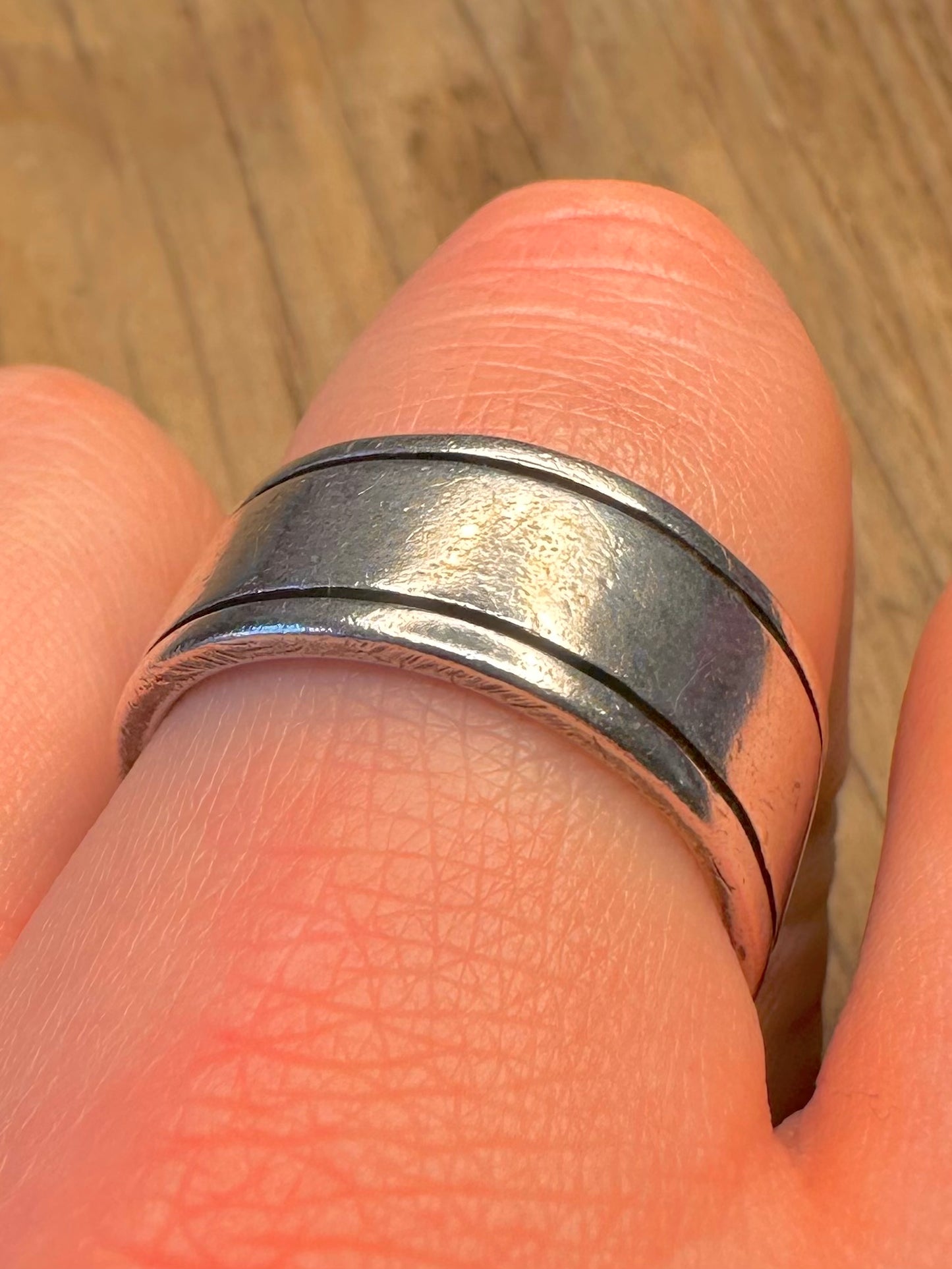 Vintage Thick Band 925 Sterling Silver Size U Ring