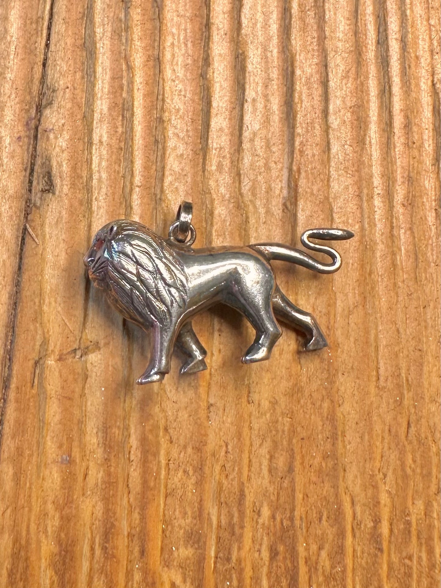 Lion Red Eyes 925 Sterling Silver Pendant