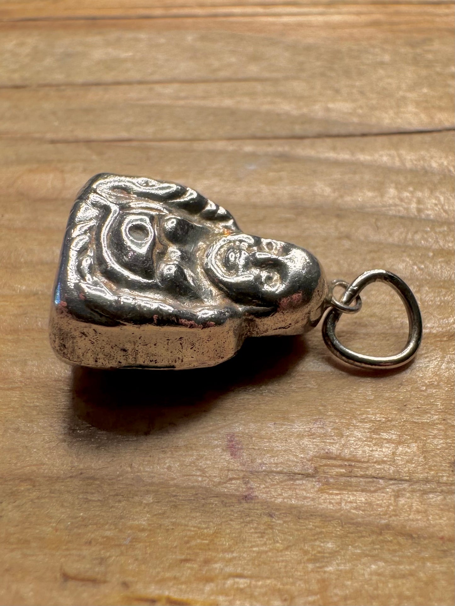 Vintage Buddha sitzend 925er Sterling Silber Anhänger