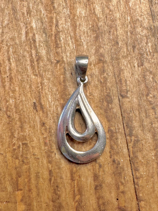 Teardrop Swirl 925 Sterling Silver Pendant