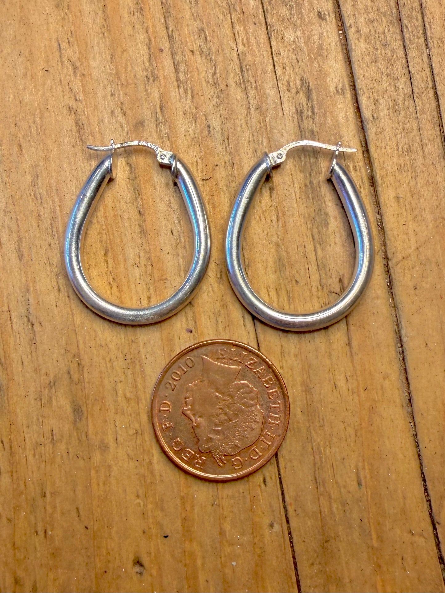 Oval Hoops 925 Sterling Silver Earrings