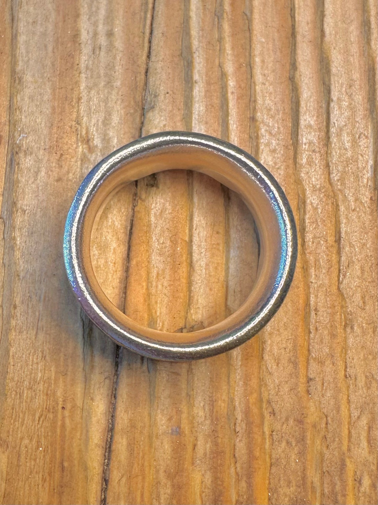 Chunky 2004 Hallmarked Curved Heavy Band Maker KO Birmingham 925 Sterling Silver Size V Ring