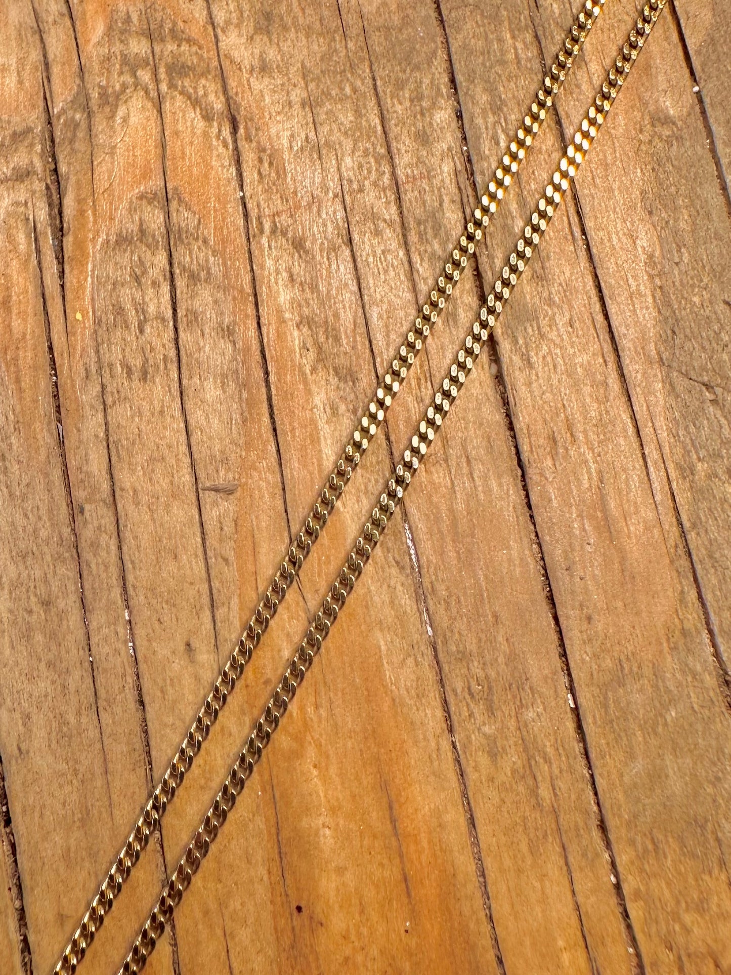 Curb Chain Gold on 925 Sterling Silver 20 inch Necklace