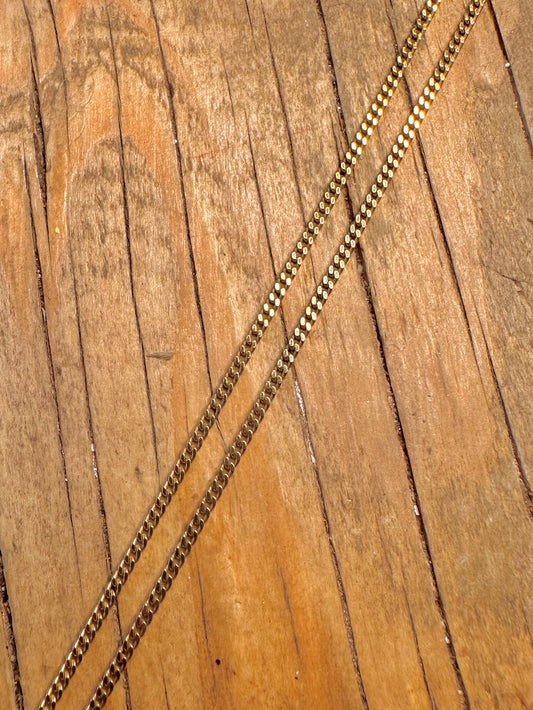 Curb Chain Gold on 925 Sterling Silver 20 inch Necklace
