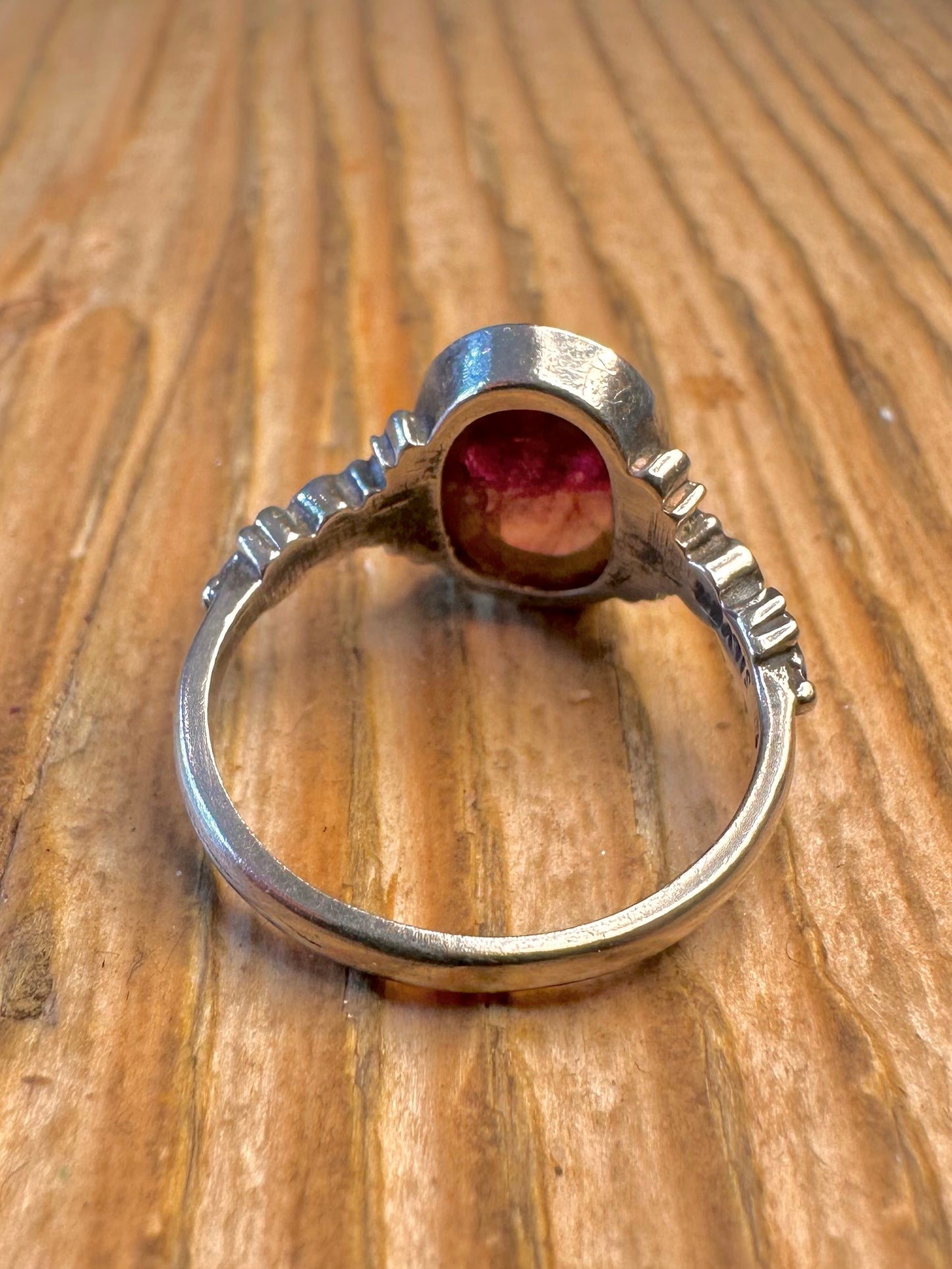 Blue John Ornate 925 Sterling Silver Size M1/2 Ring