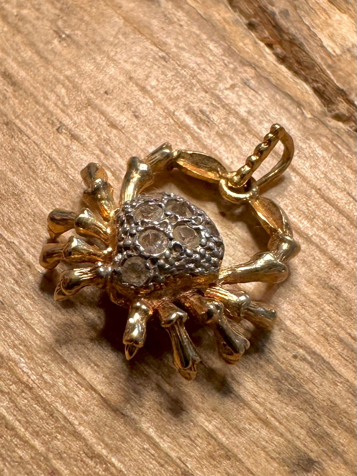 Vintage Crab Cancer Gold on 925 Silver Pendant