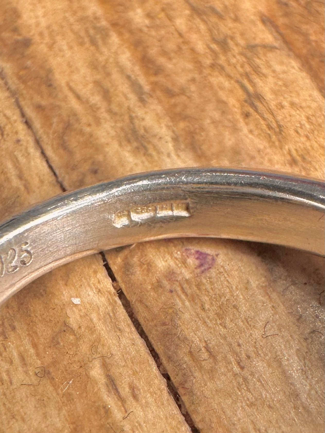 Abstrakter türkisfarbener Ring aus 925er Sterlingsilber, Größe N
