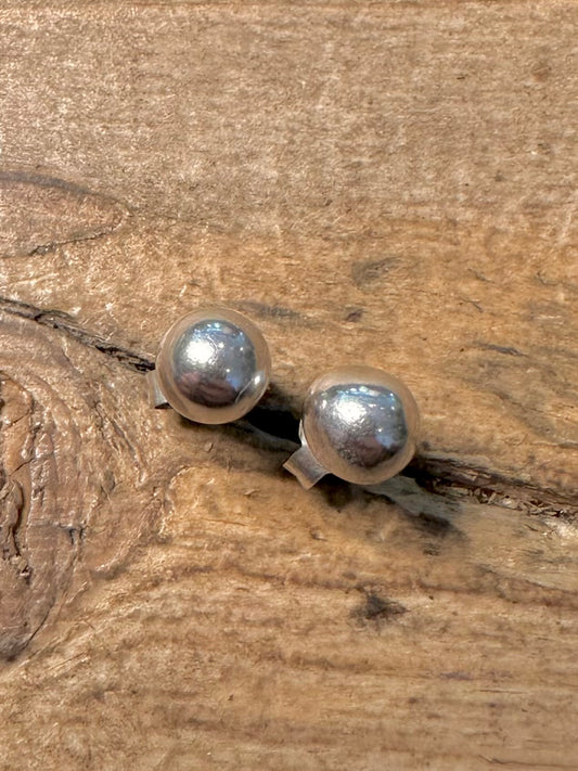 Vintage Ball Stud 925 Silver Earrings