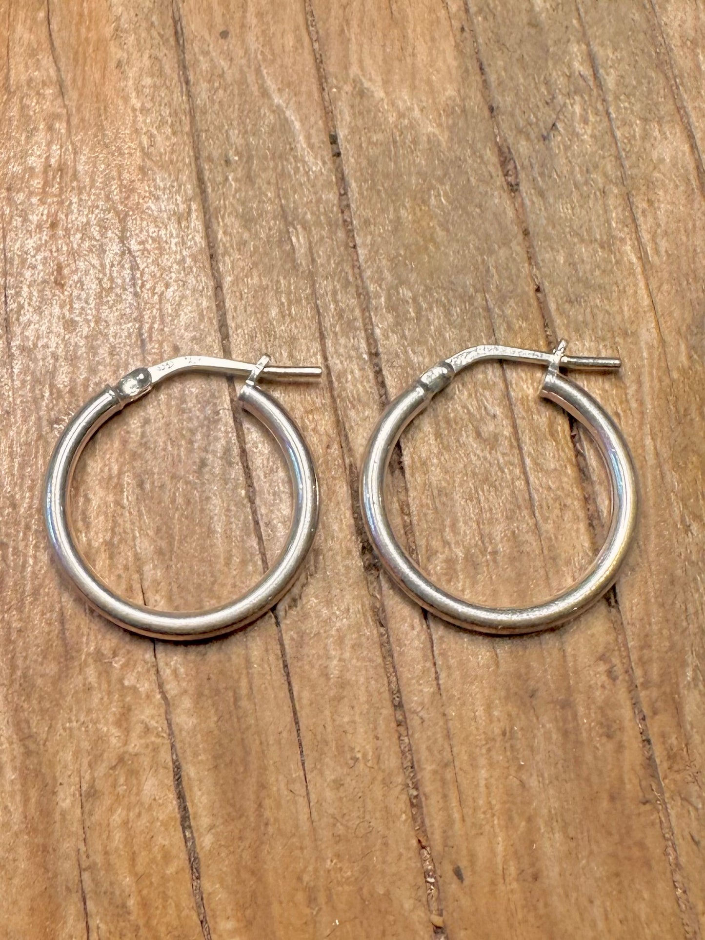 Vintage Simple Creolen Italien 925 Sterling Silber Ohrringe
