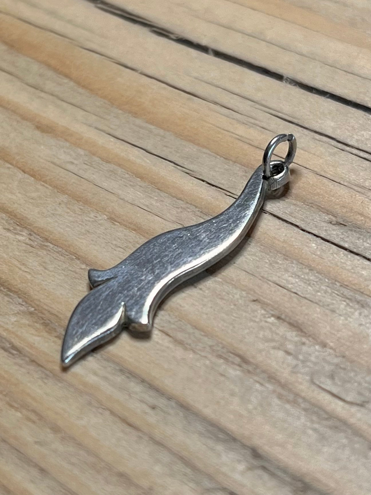 Curved Abstract 925 Marked N.HH Sterling Silver Pendant