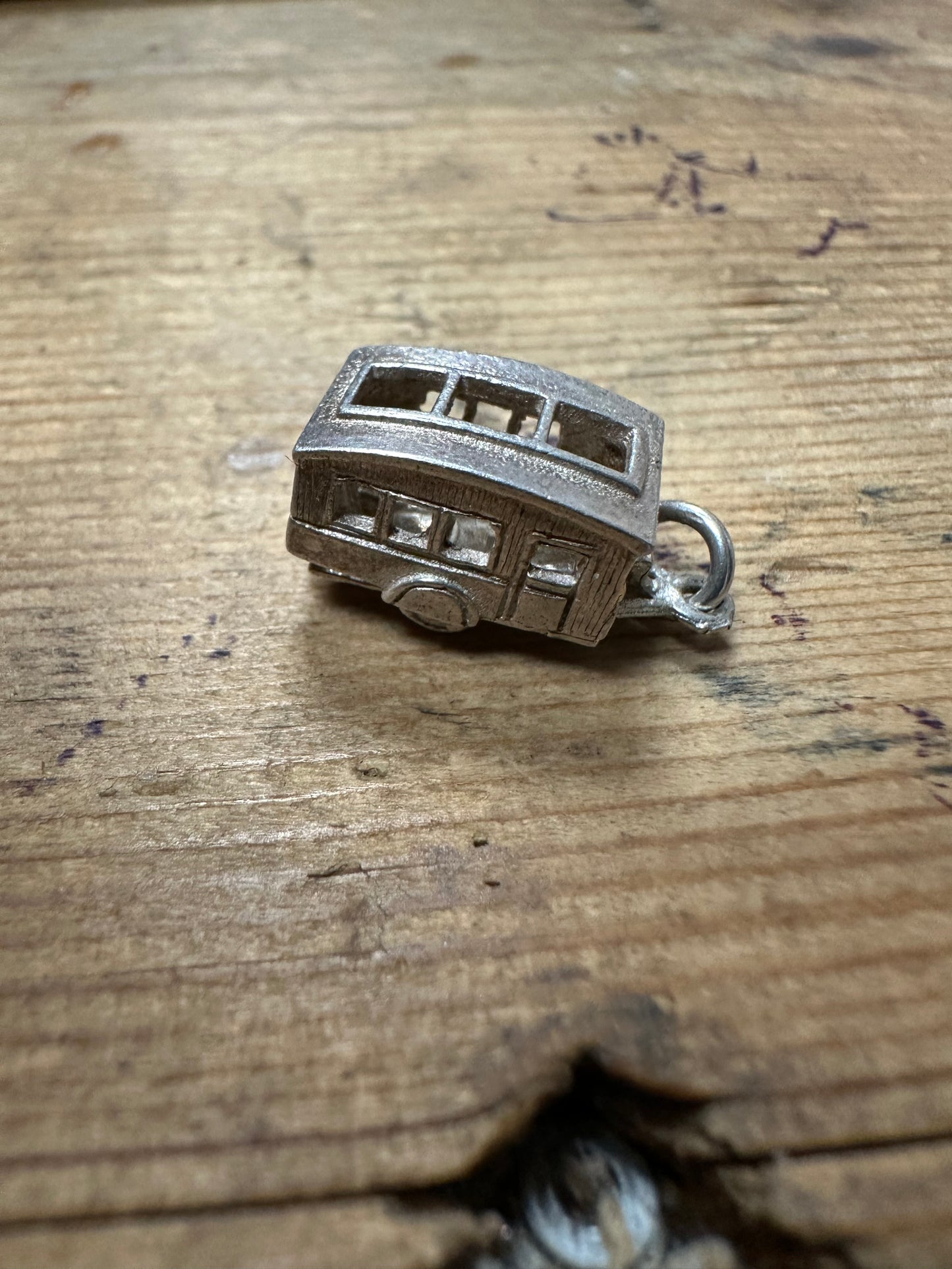 Vintage Caravan Articulated 925 Silver Charm Pendant