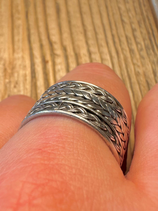 Suarti Wide Band 925 Sterling Silver Size V1/2 Ring