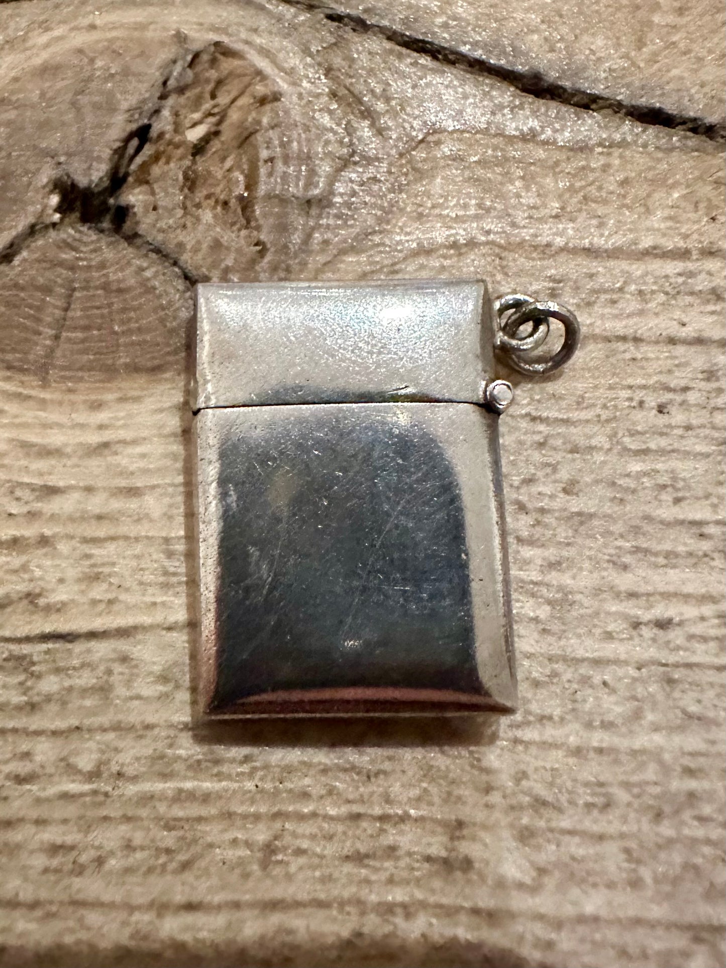 Vintage Enamel Calling Card Case 925 Silver Pendant