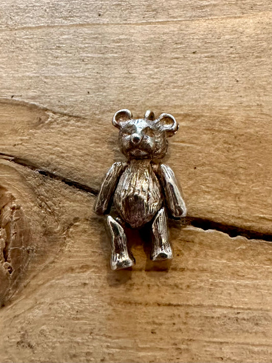 Vintage Articulated Teddy Bear 925 Silver Charm Pendant