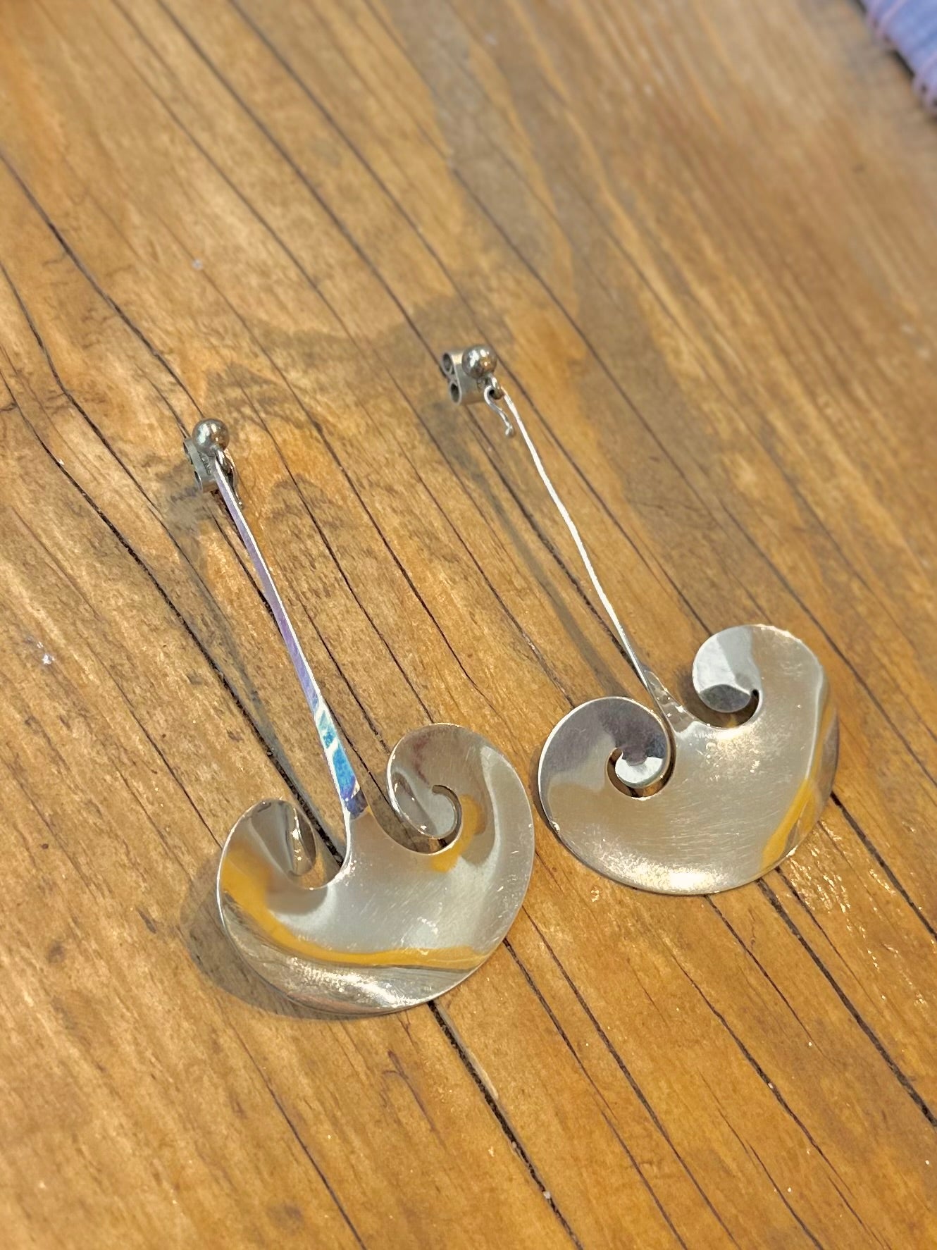 Rare Georg Jensen 1990 by Torun Denmark No 372A 925 Sterling Silver Earrings