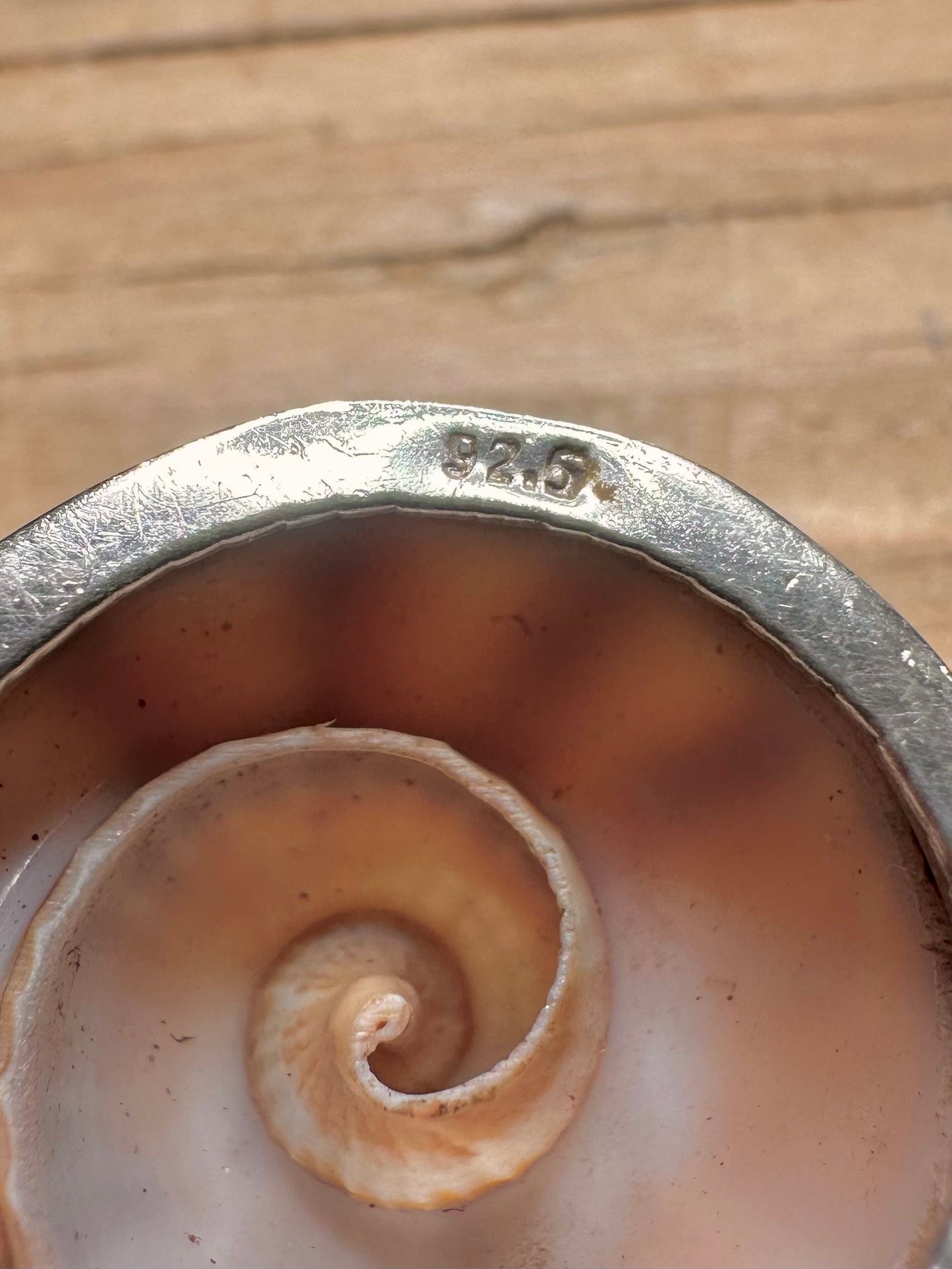 Vintage Multi Shell and Citrine 925 Sterling Silver Pendant