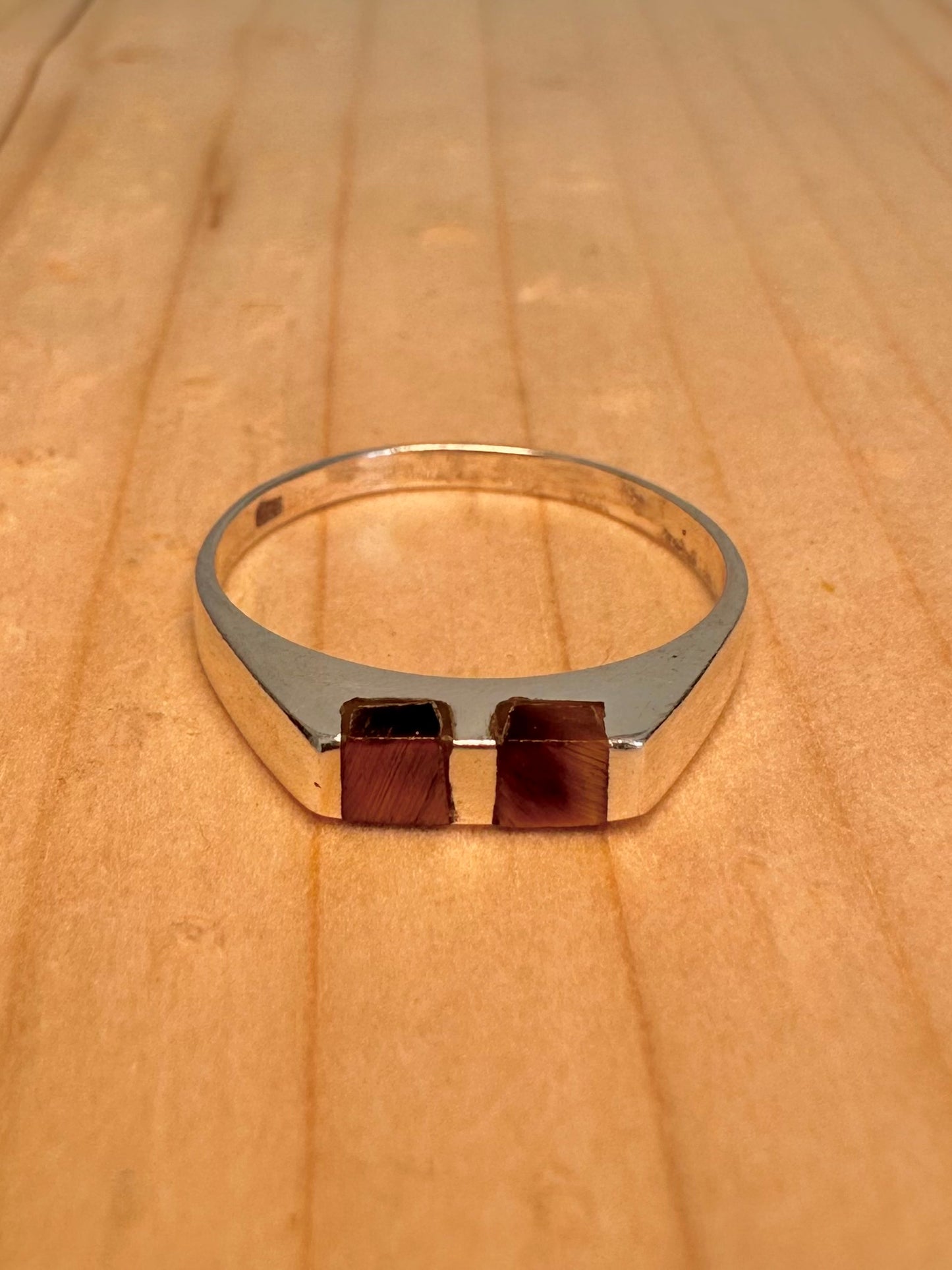 Tiger’s Eye Signet 925 Sterling Silver Size P Ring